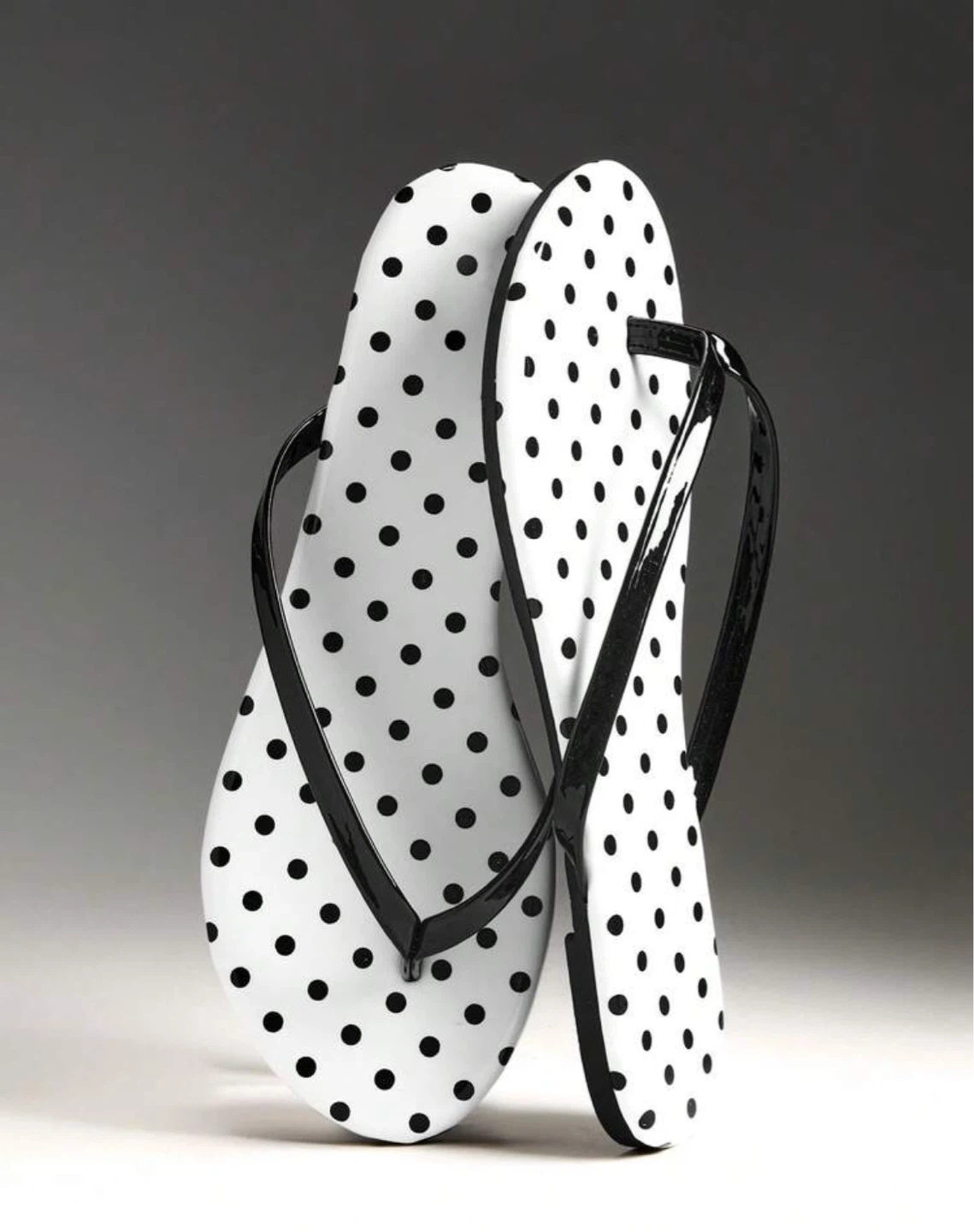 White and Black Polka Dot Flip Flops - photo 2