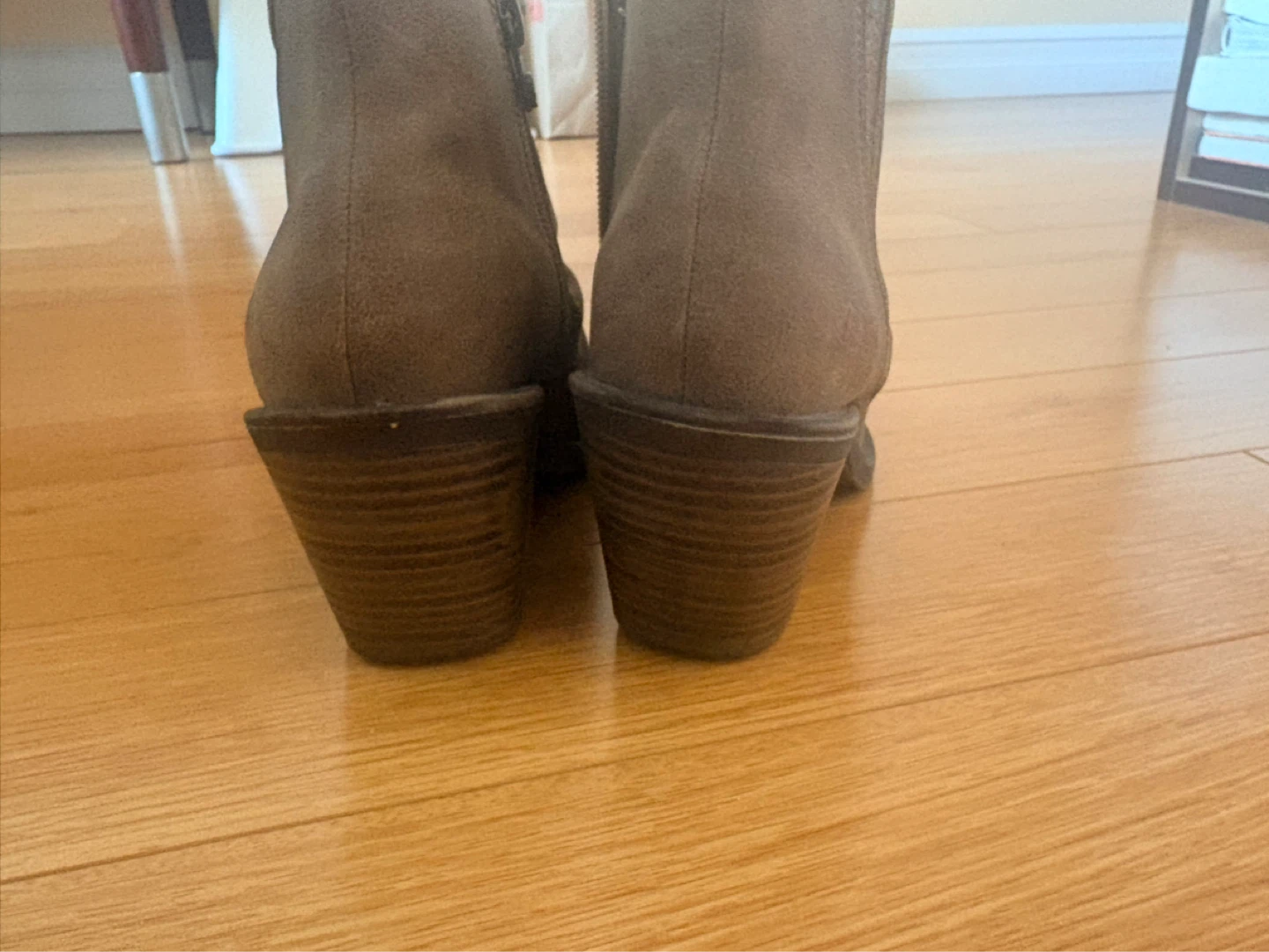 Brown Faux Suede Ruched Ankle Boots - photo 3