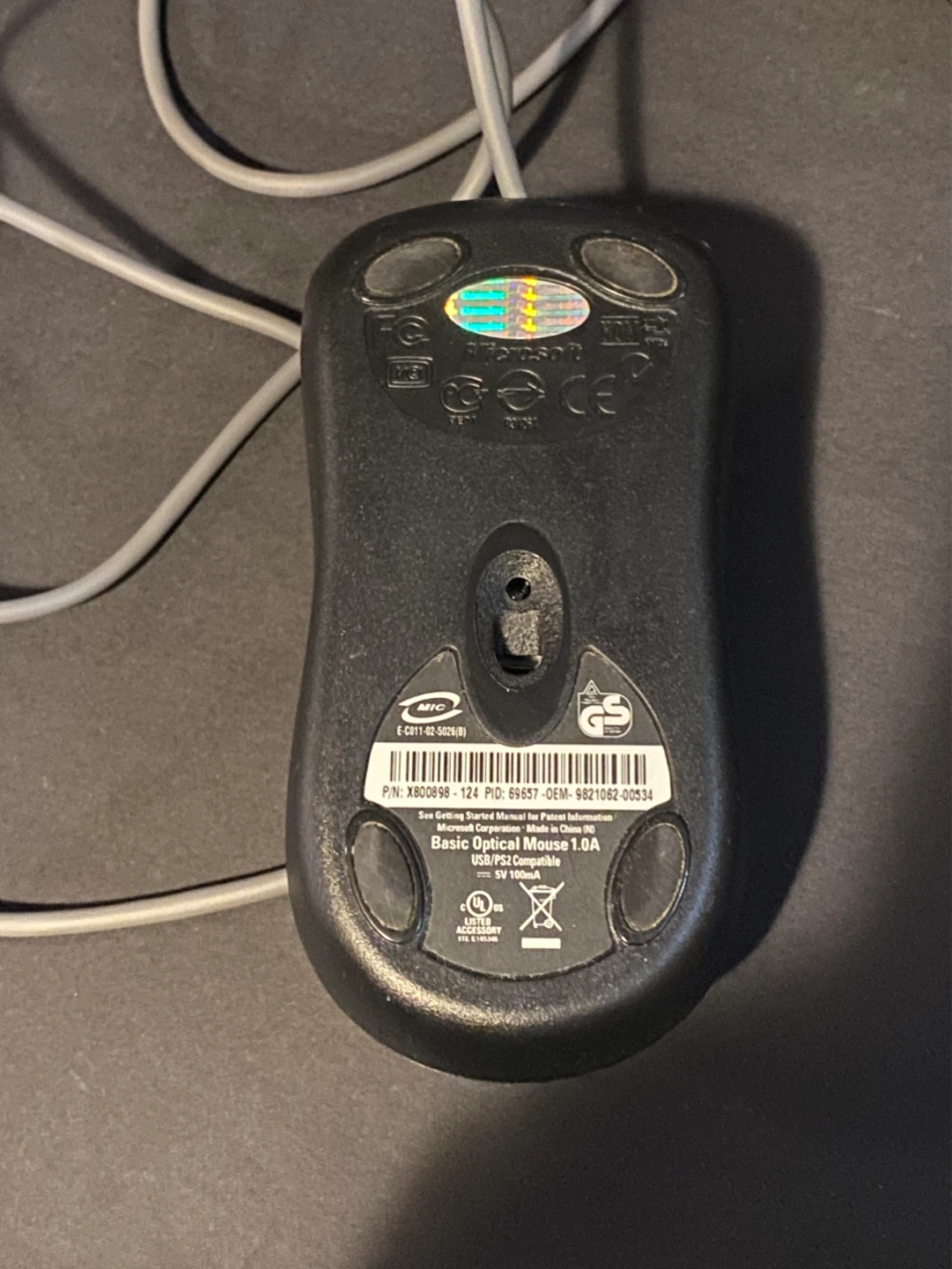Microsoft Basic Optical Mouse 1.0A USB/PS2 - photo 2