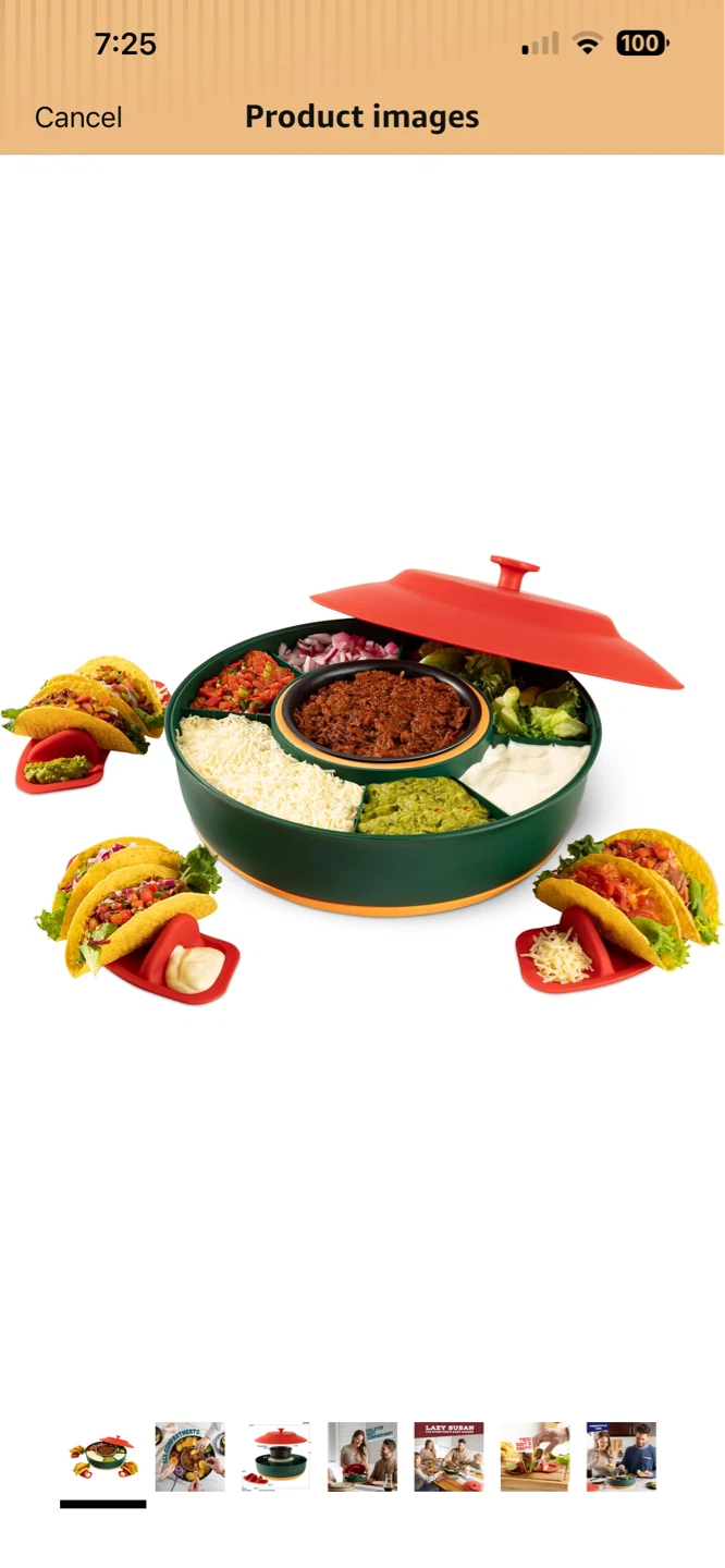 NEW!  Taco Tuesday Kit Taco Bar Serving Set Lazy Susan Tray - photo 2