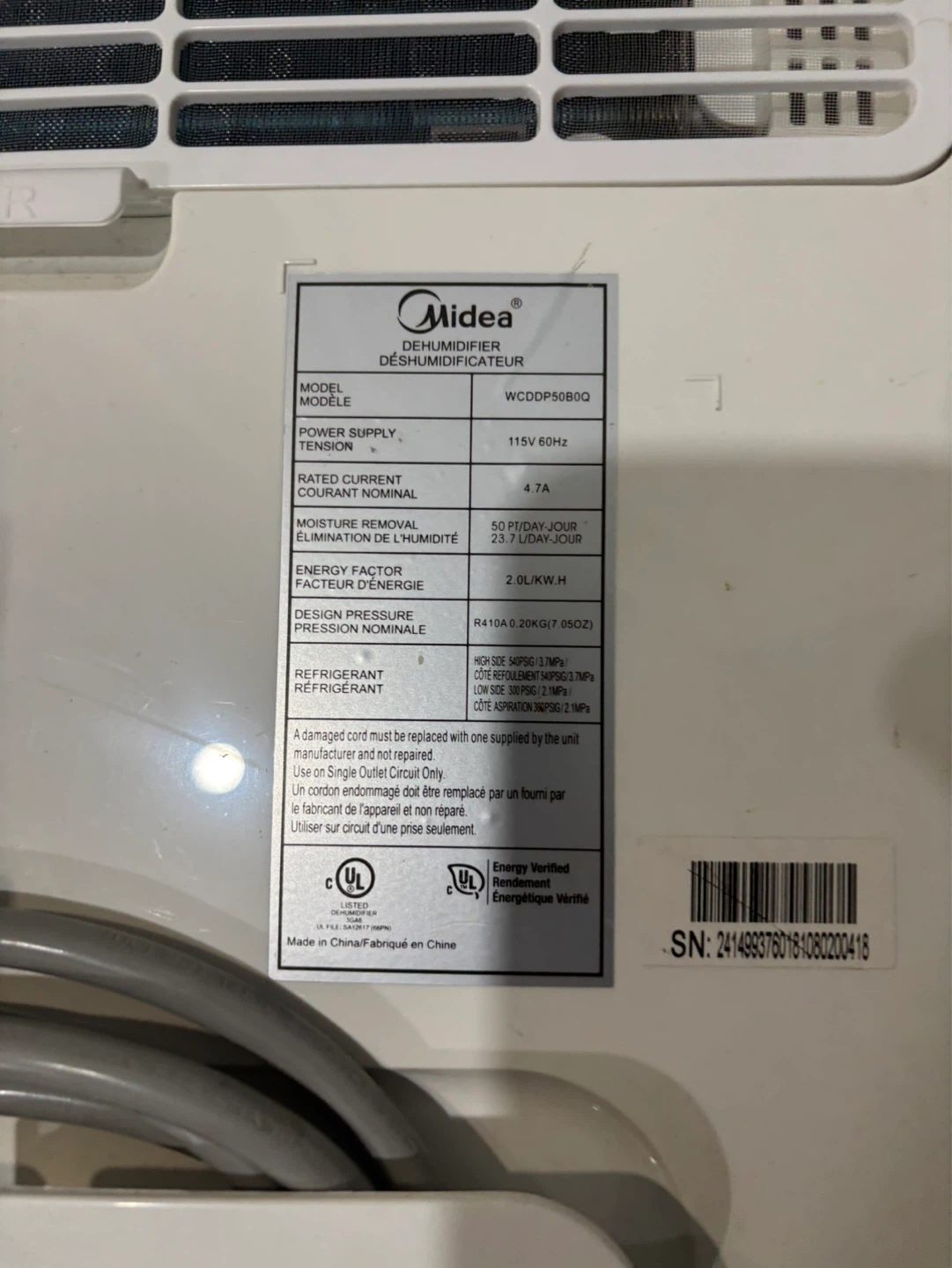Two Dehumidifiers: Royal Sovereign and Midea - photo 2