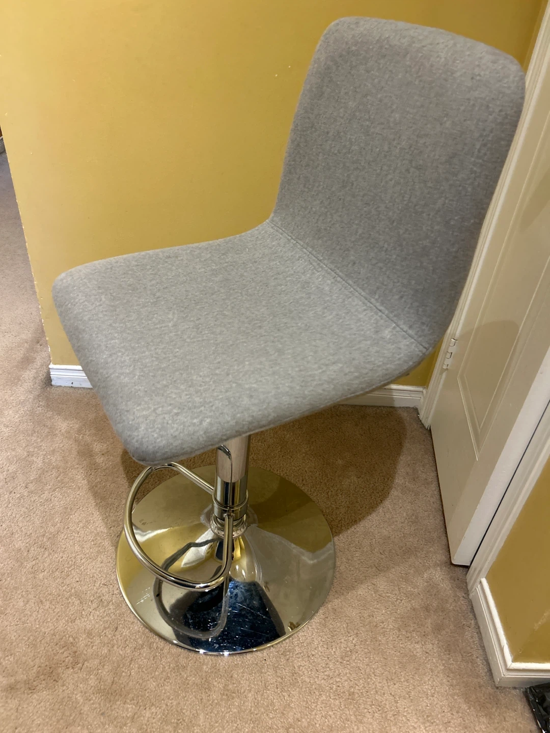 Grey Fabric Bar Stool