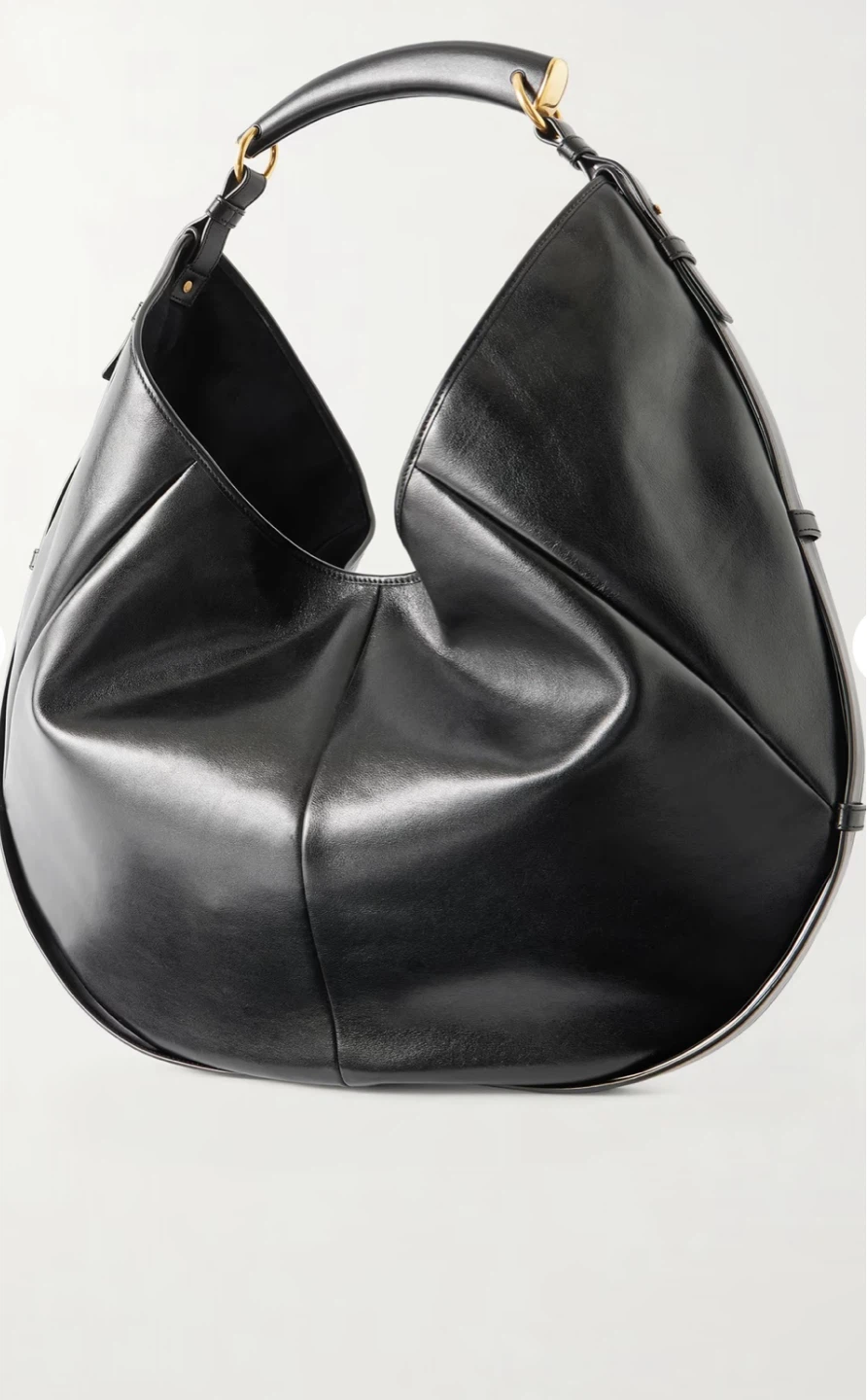 Black Leather YSL Mombasa Shoulder Bag