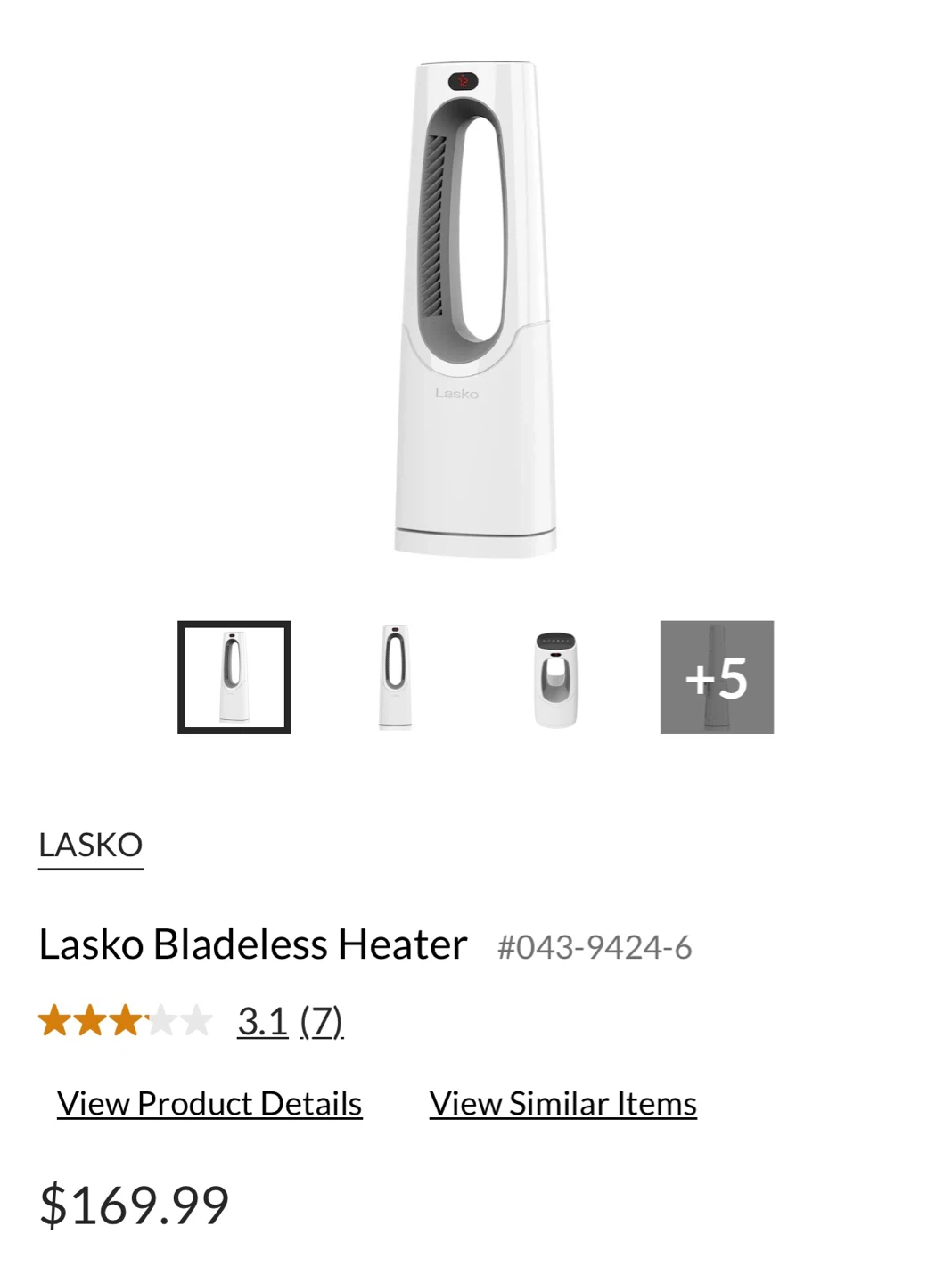 Lasko Bladeless Heater