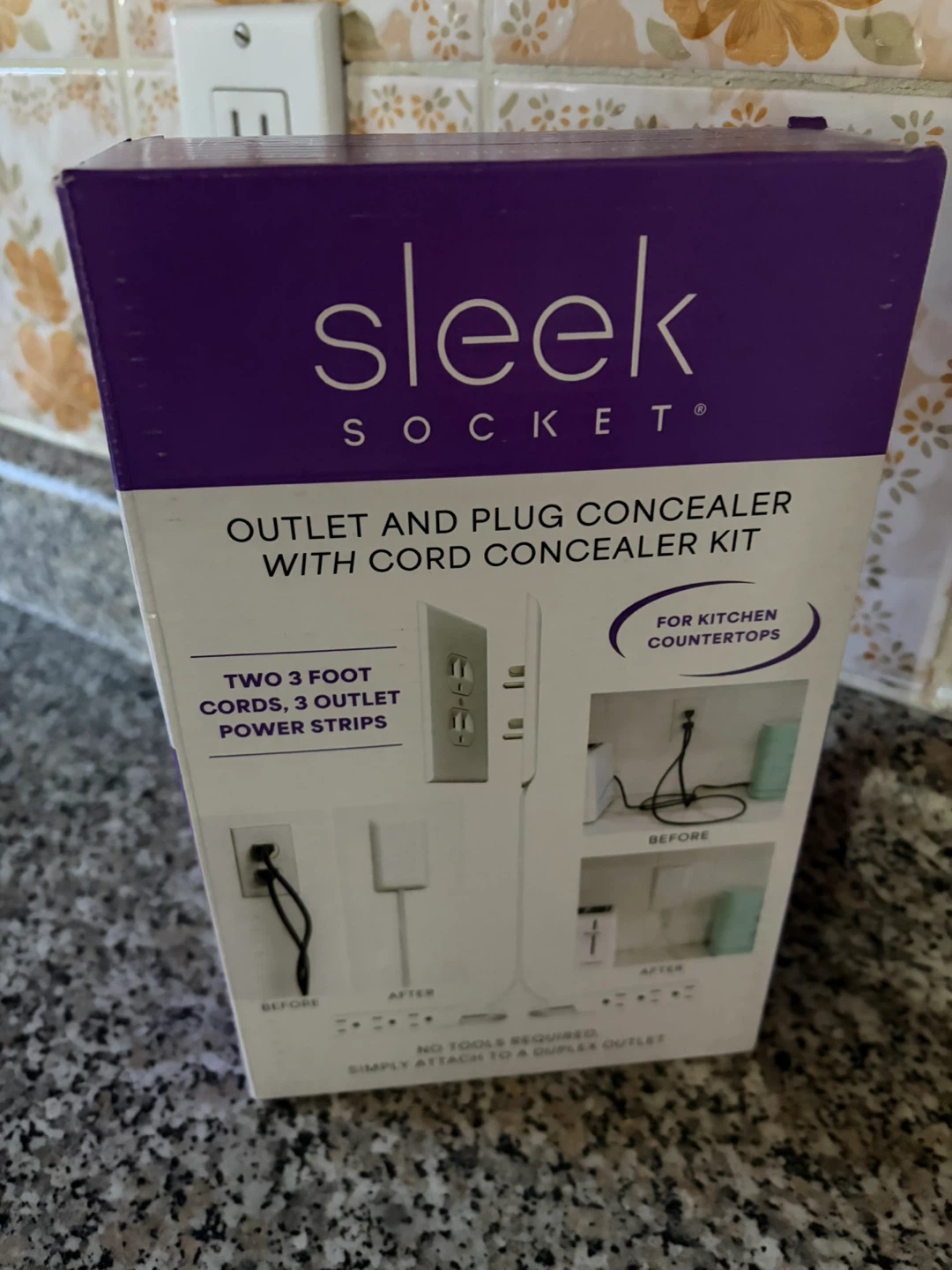 Sleek Socket Outlet and Plug Concealer with Cord Concealer Kit