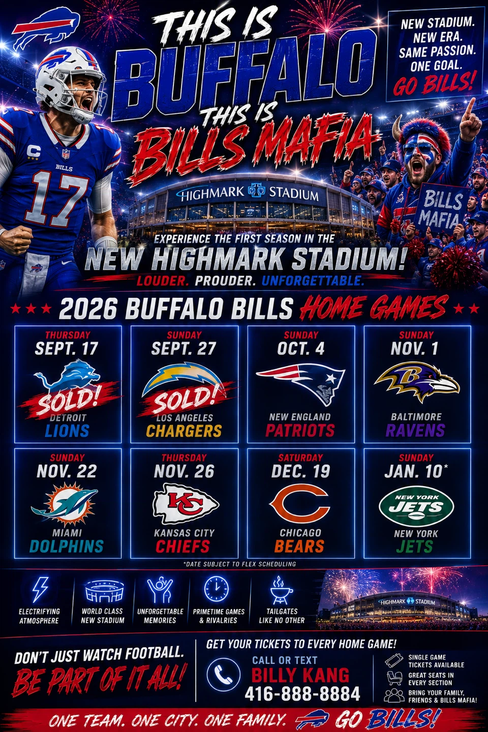 2026 BUFFALO BILLS HOME GAMES !!!