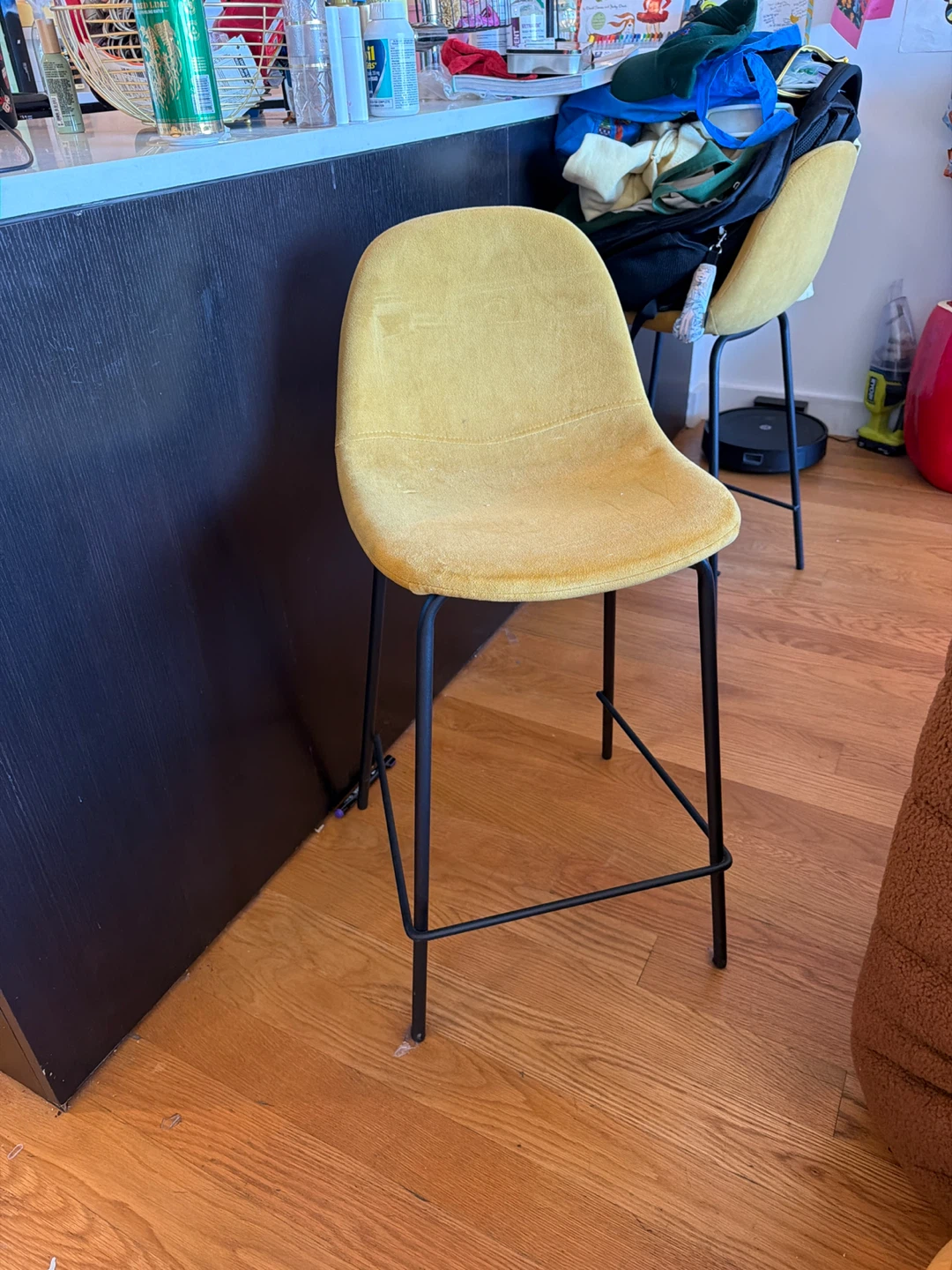 2 Yellow Bar Stools