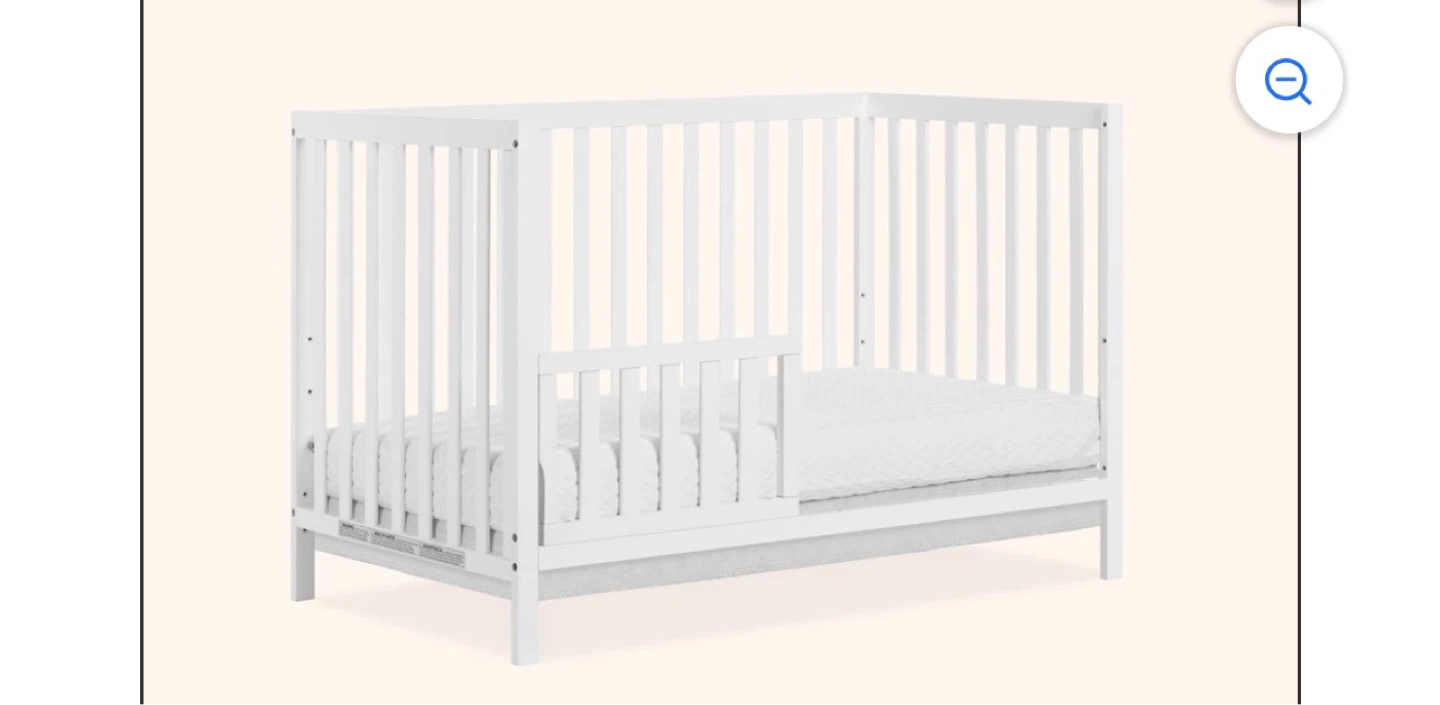 White Convertible Crib with Toddler Rail - photo 3