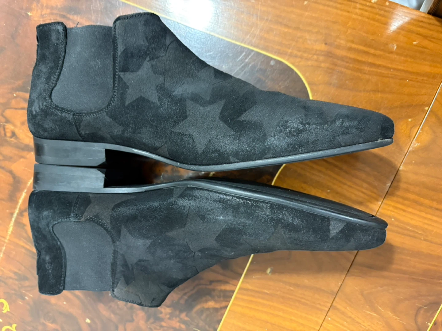 ALDO Black Suede Star Print Chelsea Boots - Size 11 - photo 3