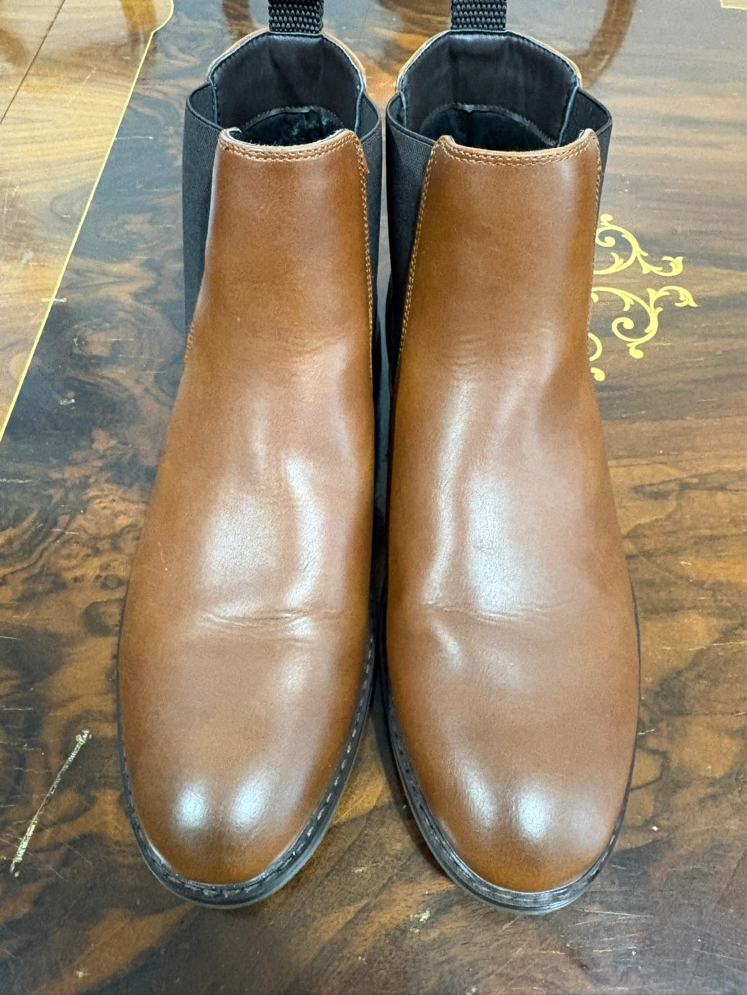 Call It Spring Men's Brown Faux Leather Chelsea Boots - Size 11