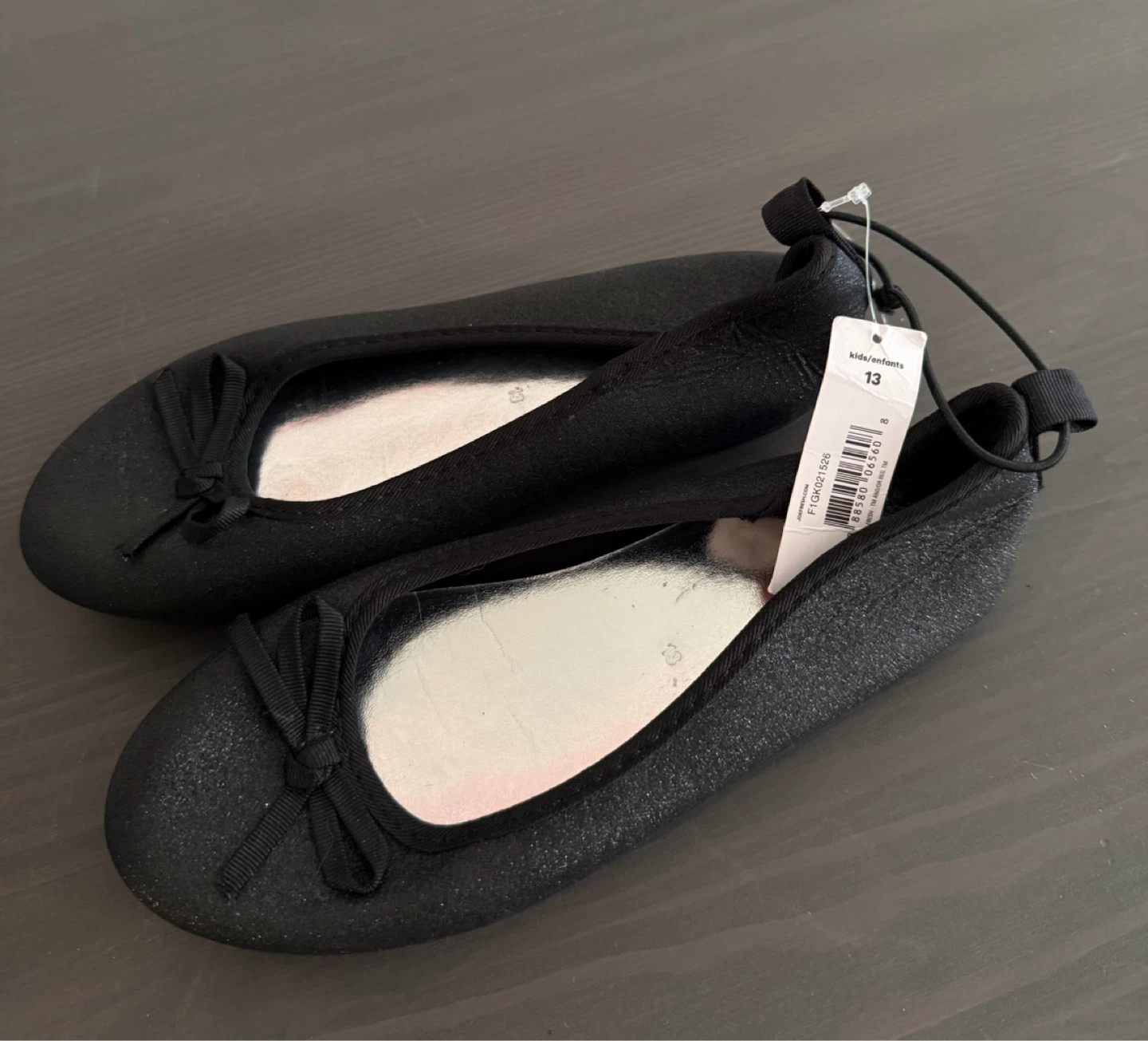 Black Glitter Ballet Flats - Size 13 - photo 2