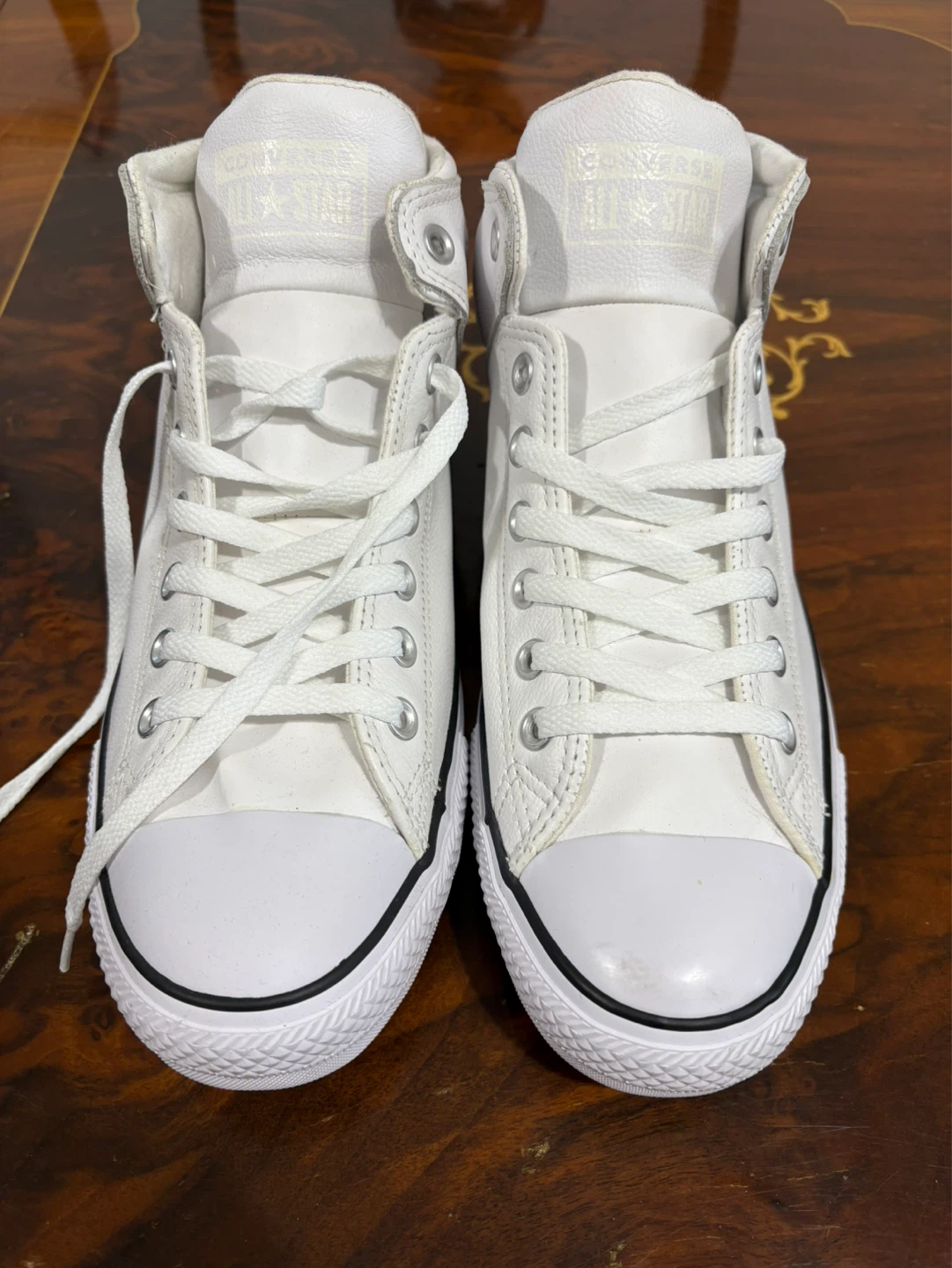 White Converse High-Top Sneakers - Size 11