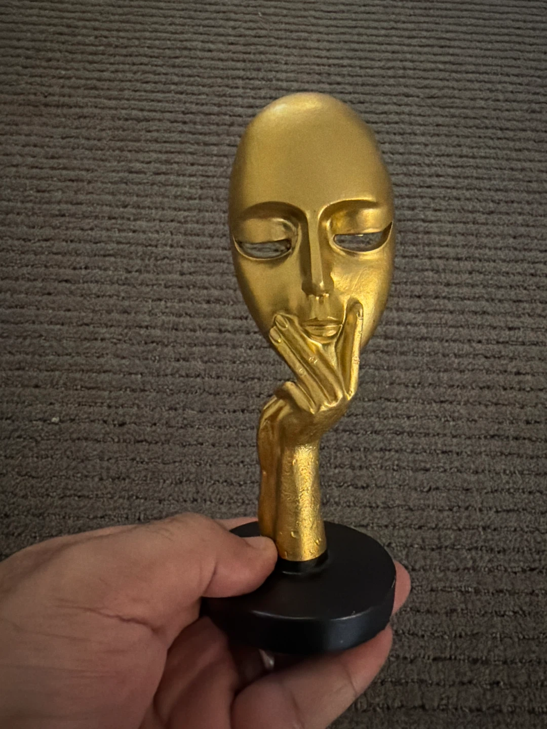 Home decor- Gold Abstract Face Sculpture