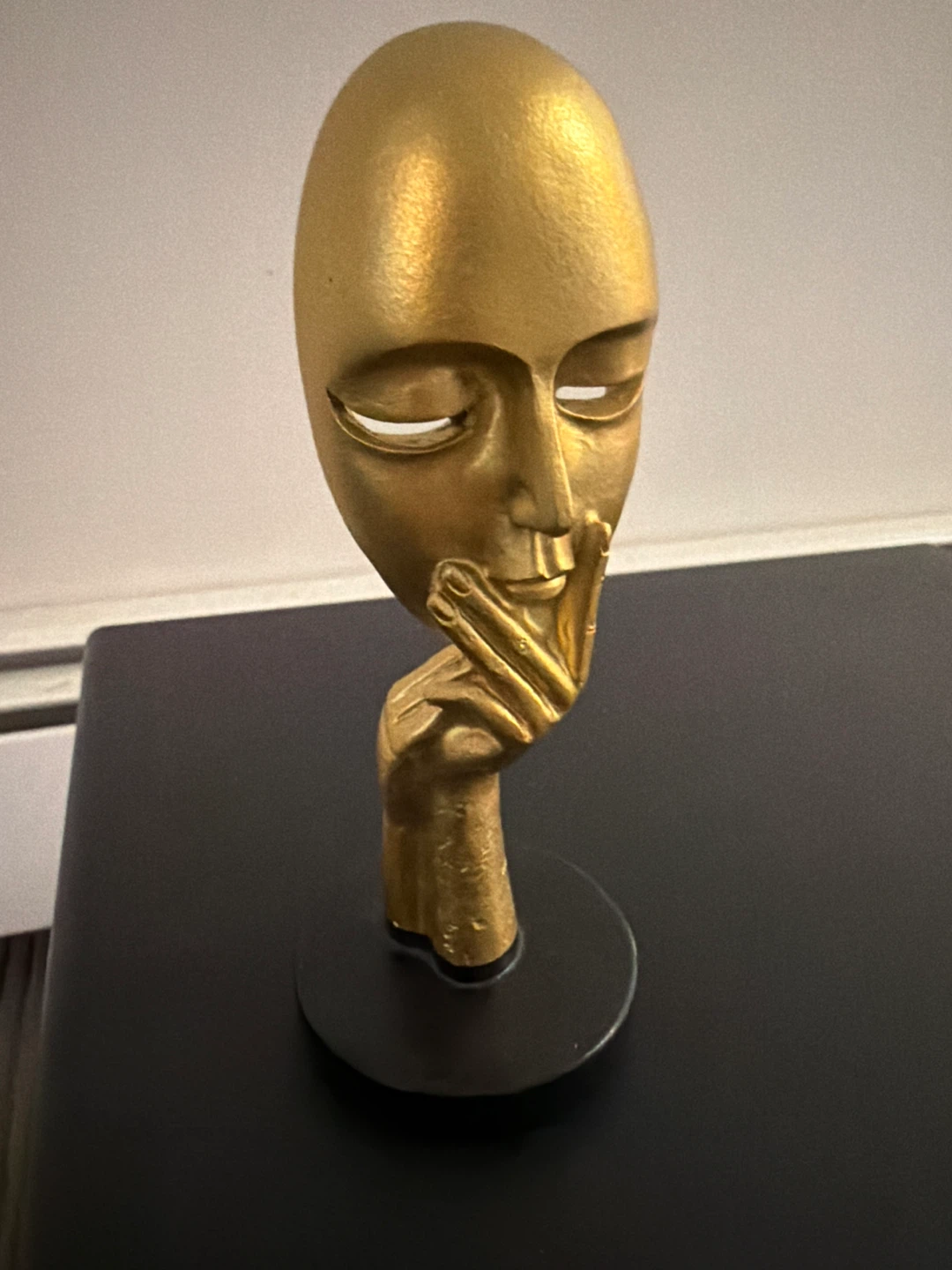 Home decor- Gold Abstract Face Sculpture - photo 3