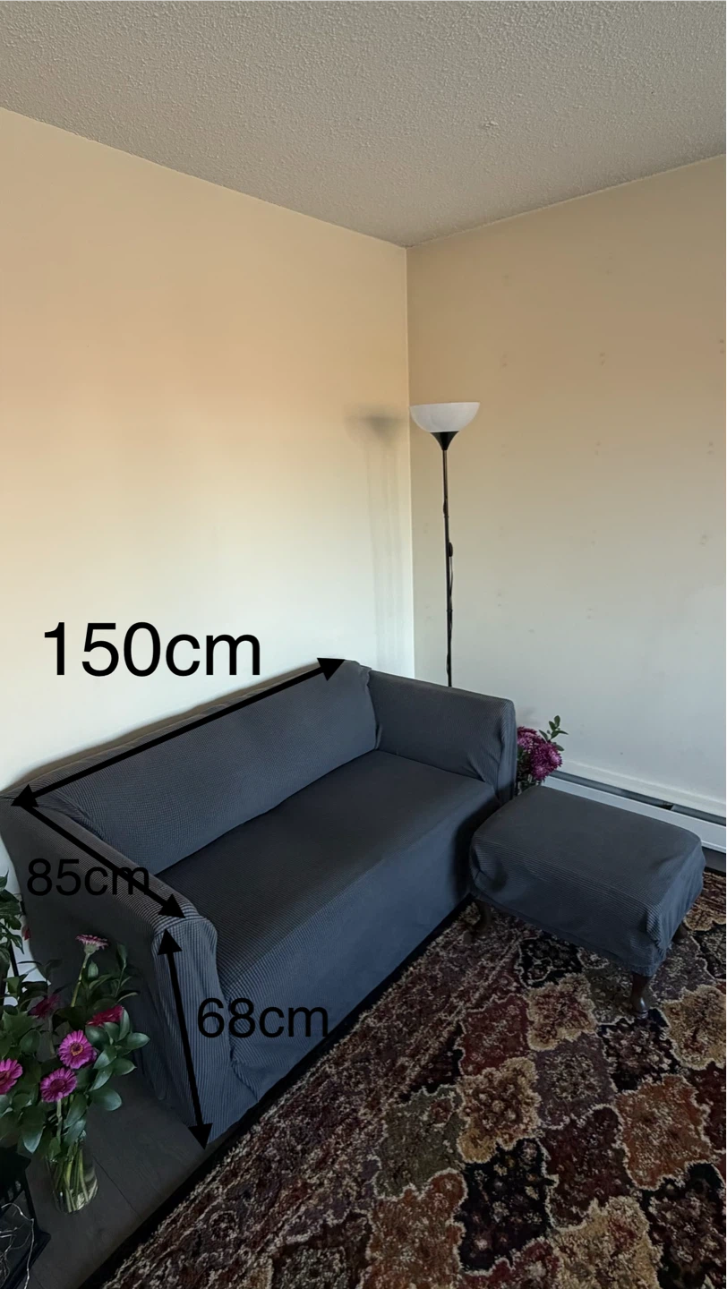 Grey Sofa for sale (with cover + ottoman) - photo 2