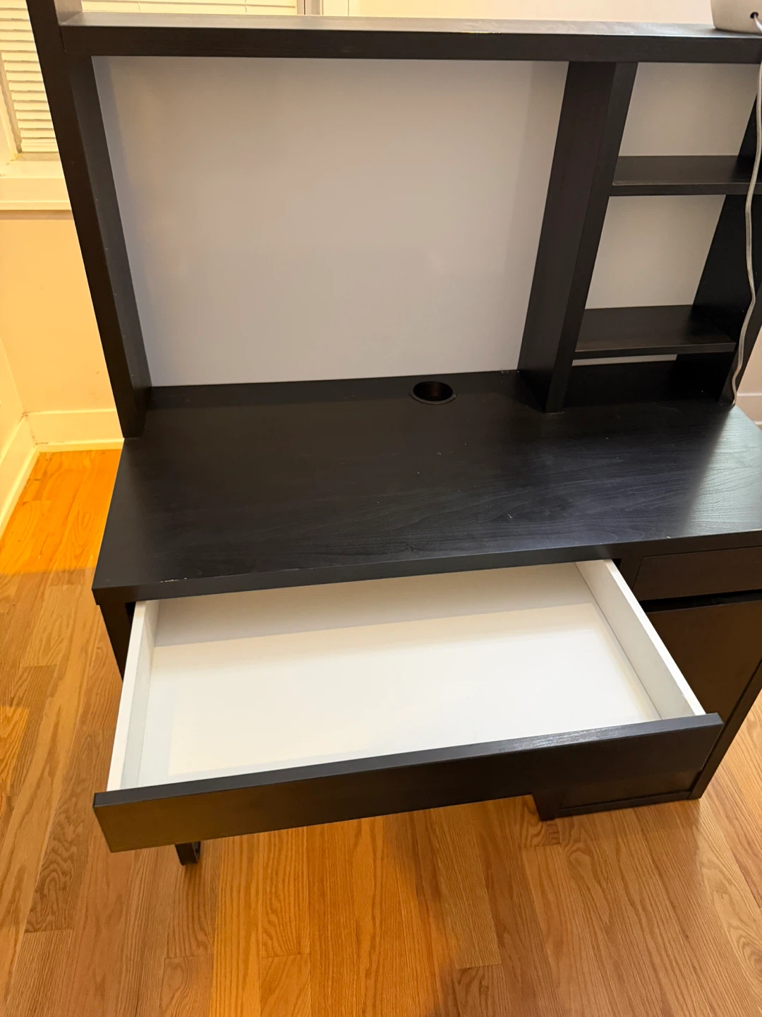 Black Desk with Drawer and Cabinet - photo 5