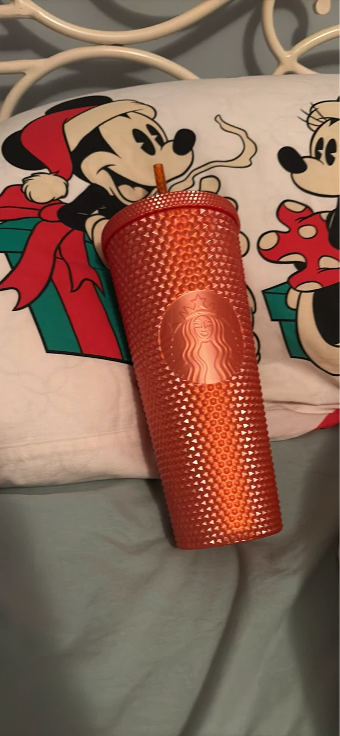 Starbucks Orange Studded Tumbler with Straw