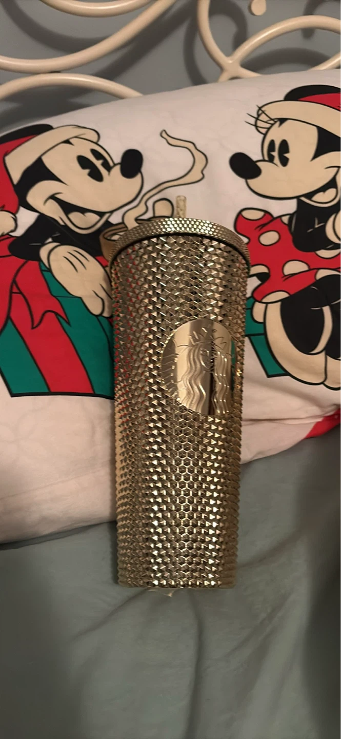 Gold Studded Starbucks Tumbler