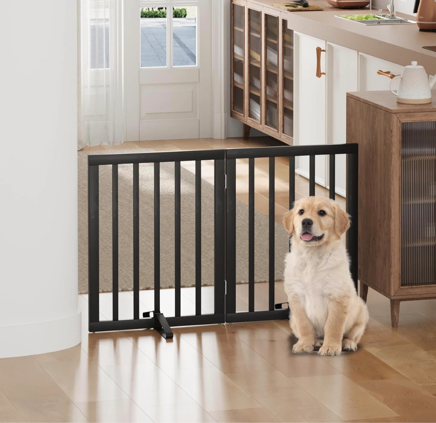 Bamboo Freestanding Dog Gate - Brand new