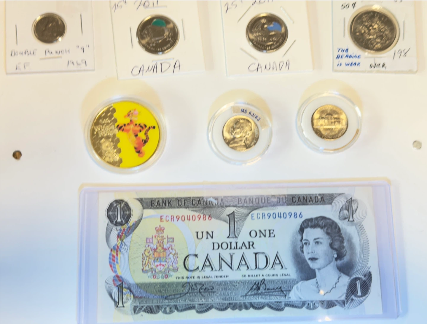Canadian Dollar Banknote & Assorted Coins - photo 2