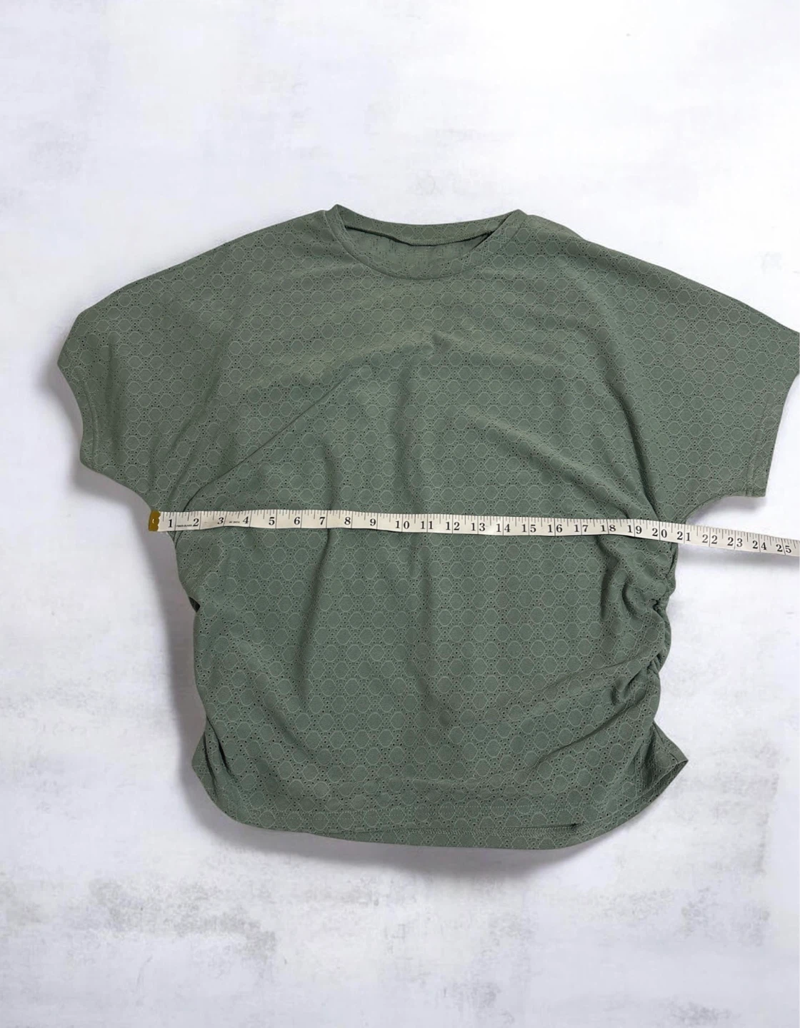 Women's Green Textured Crew Neck T-Shirt XL - photo 3