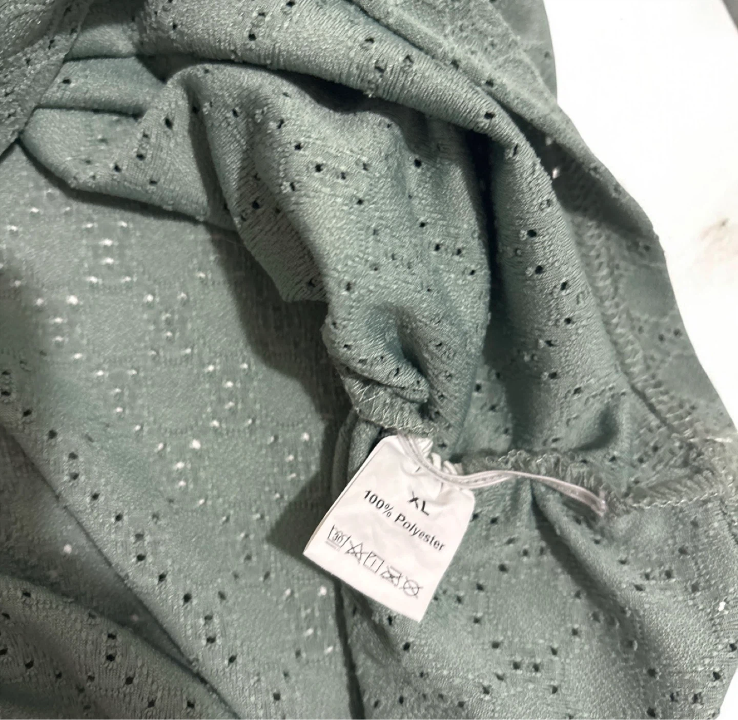 Women's Green Textured Crew Neck T-Shirt XL - photo 4