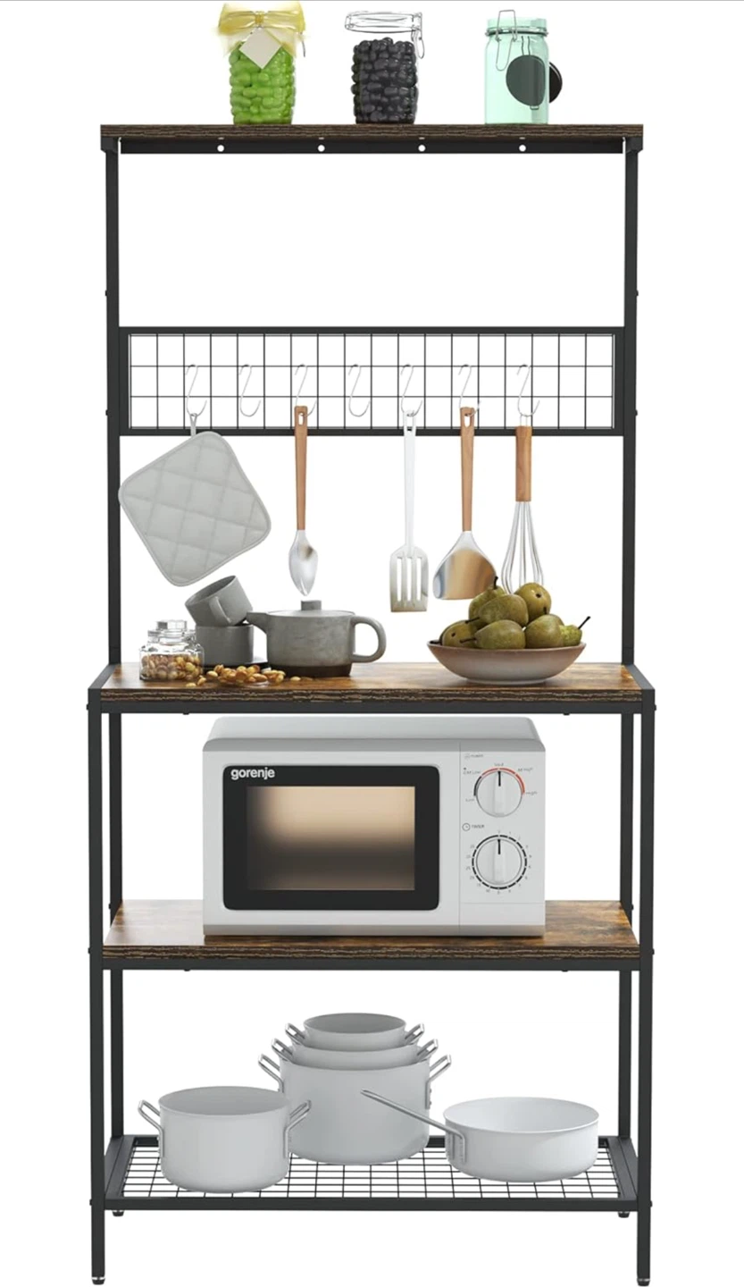 Bakers Rack 66.9 inch Microwave Shelf