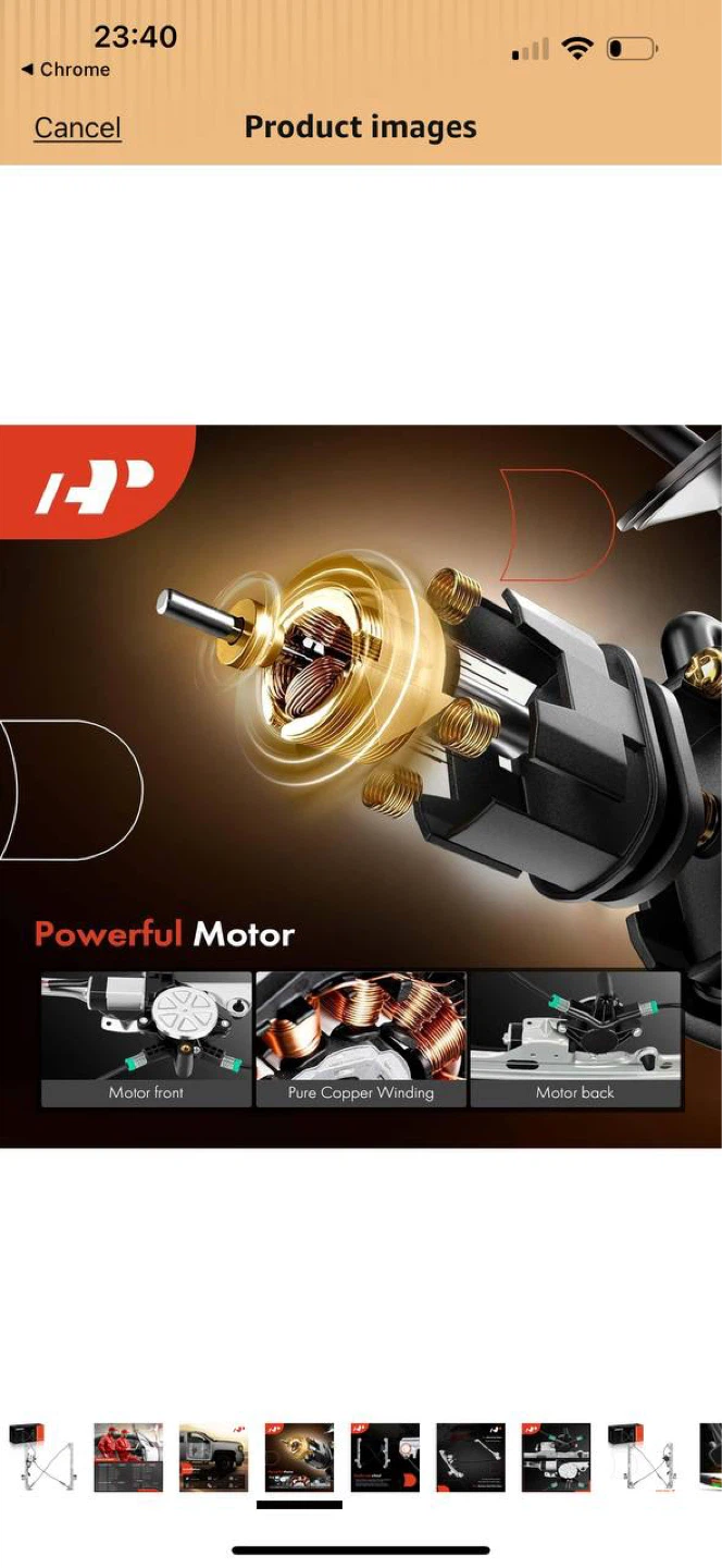 A-Premium Power Window Regulator with Motor Front Right Passe - photo 3