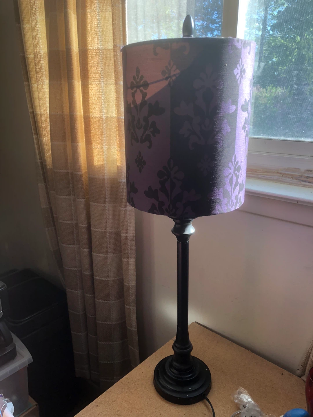 Purple Floral Pattern Table Lamp