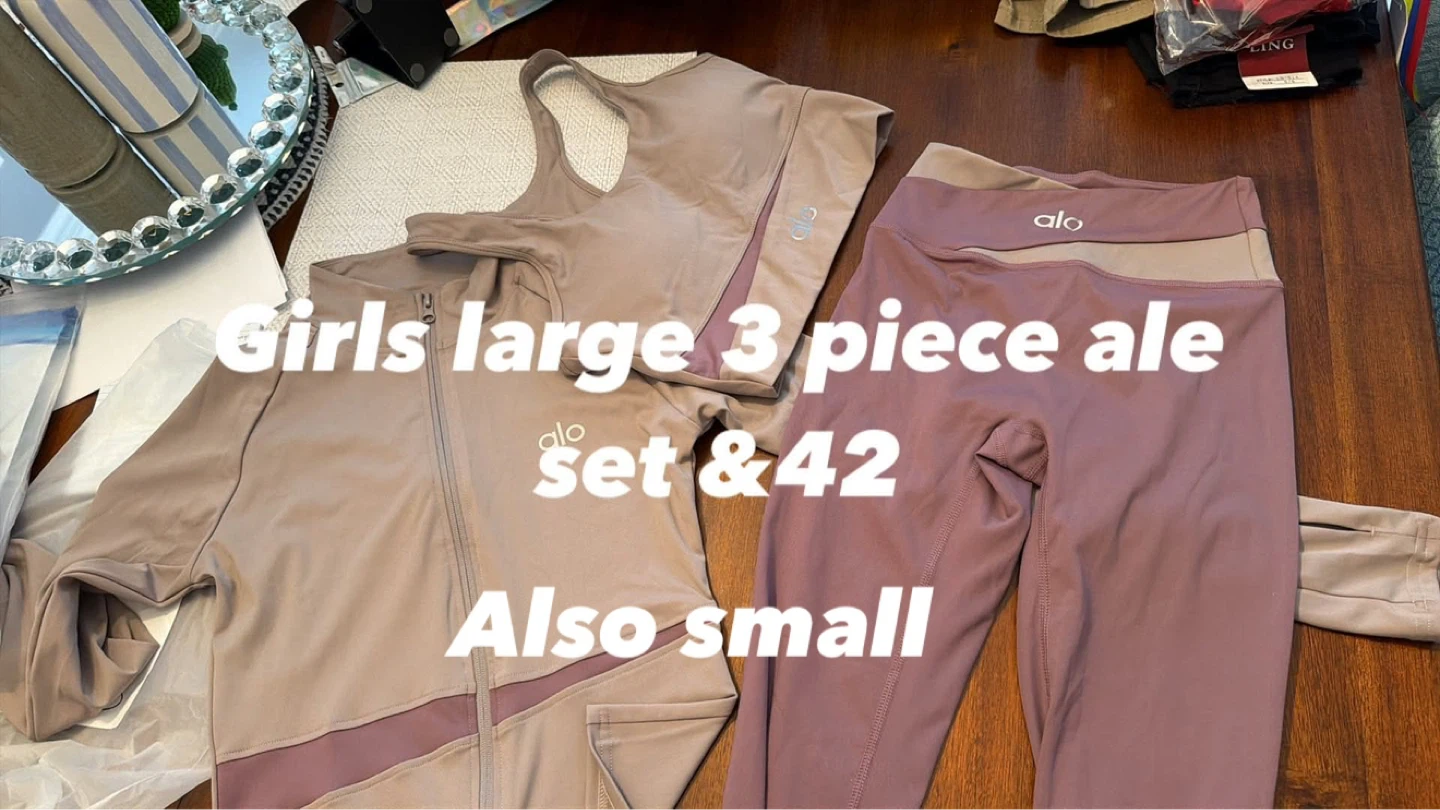 Alo Yoga Girls Track Jacket and Leggings Set