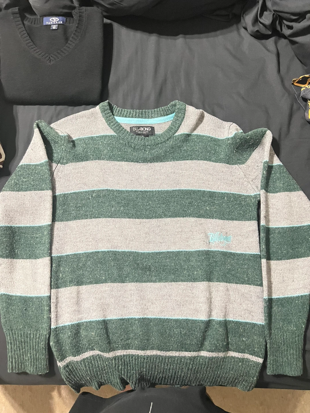 Billabong Striped Crewneck Sweater Size M