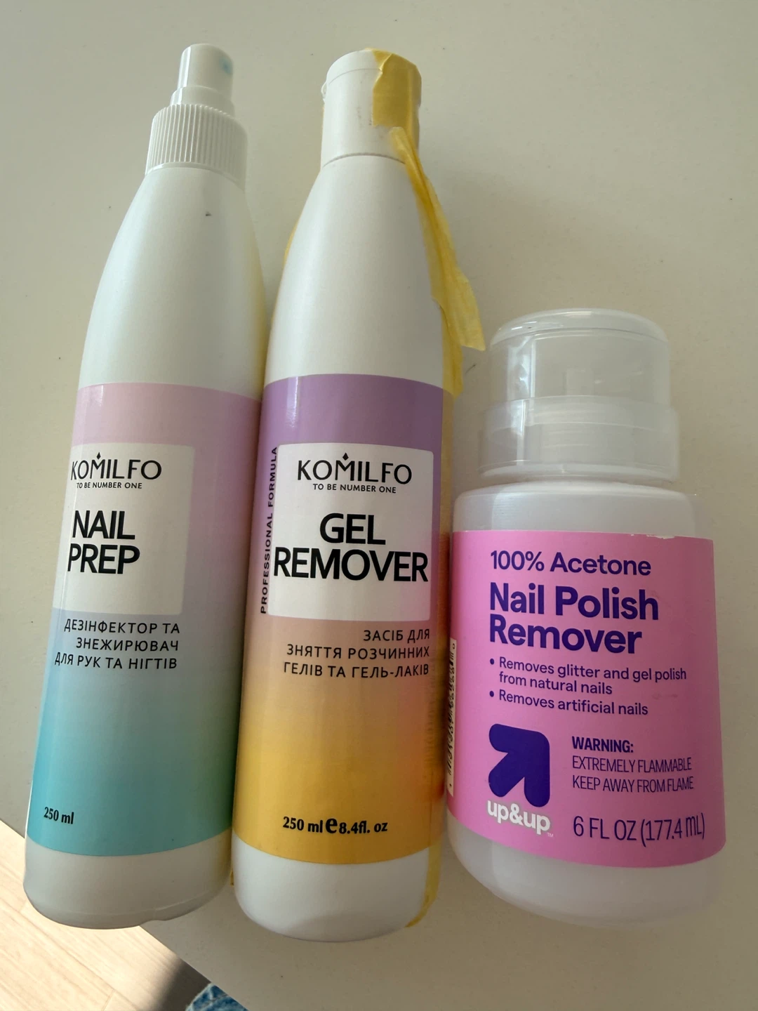 Komilfo Nail Prep, Gel Remover & Acetone