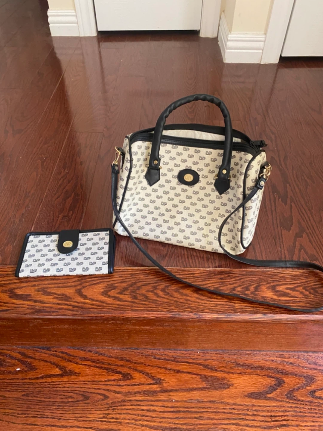Vintage "DVP" Monogrammed Handbag and Wallet Set