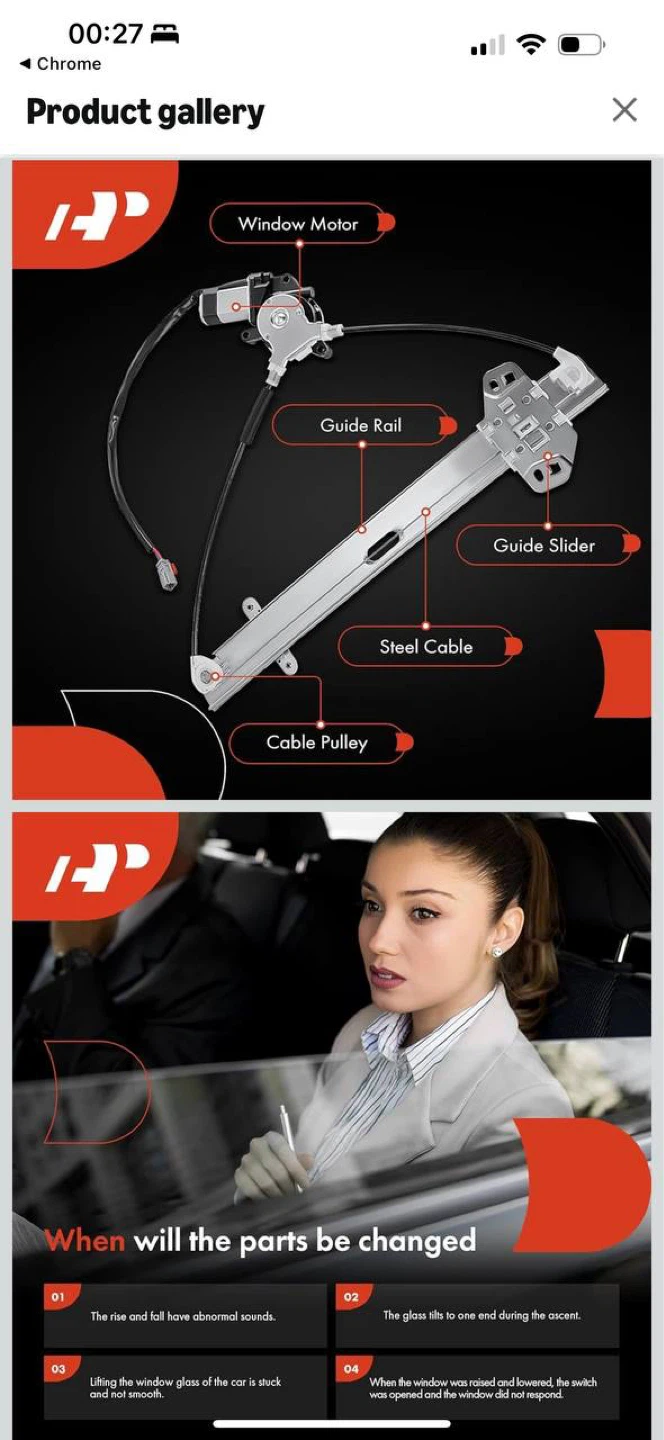A-Premium Power Window Regulator with Motor Front Right Passenge - photo 3