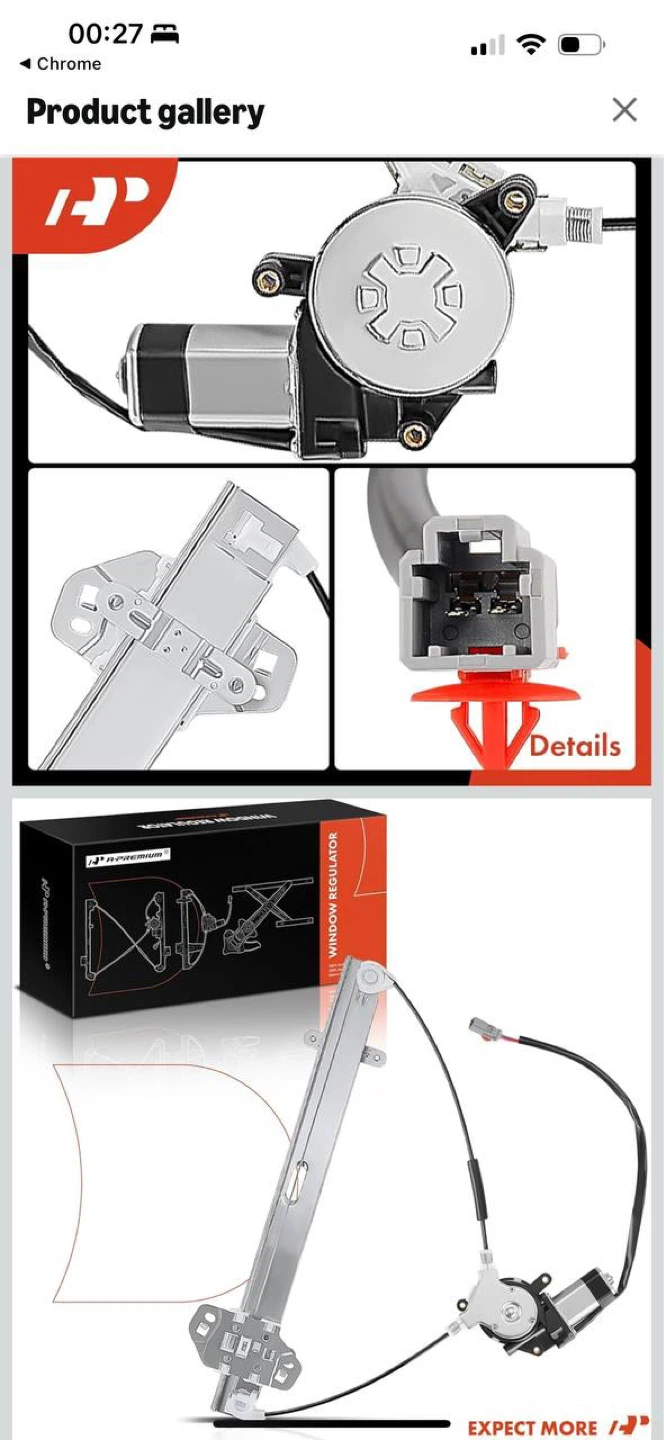 A-Premium Power Window Regulator with Motor Front Right Passenge