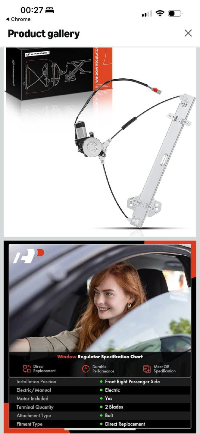 A-Premium Power Window Regulator with Motor Front Right Passenge - photo 4