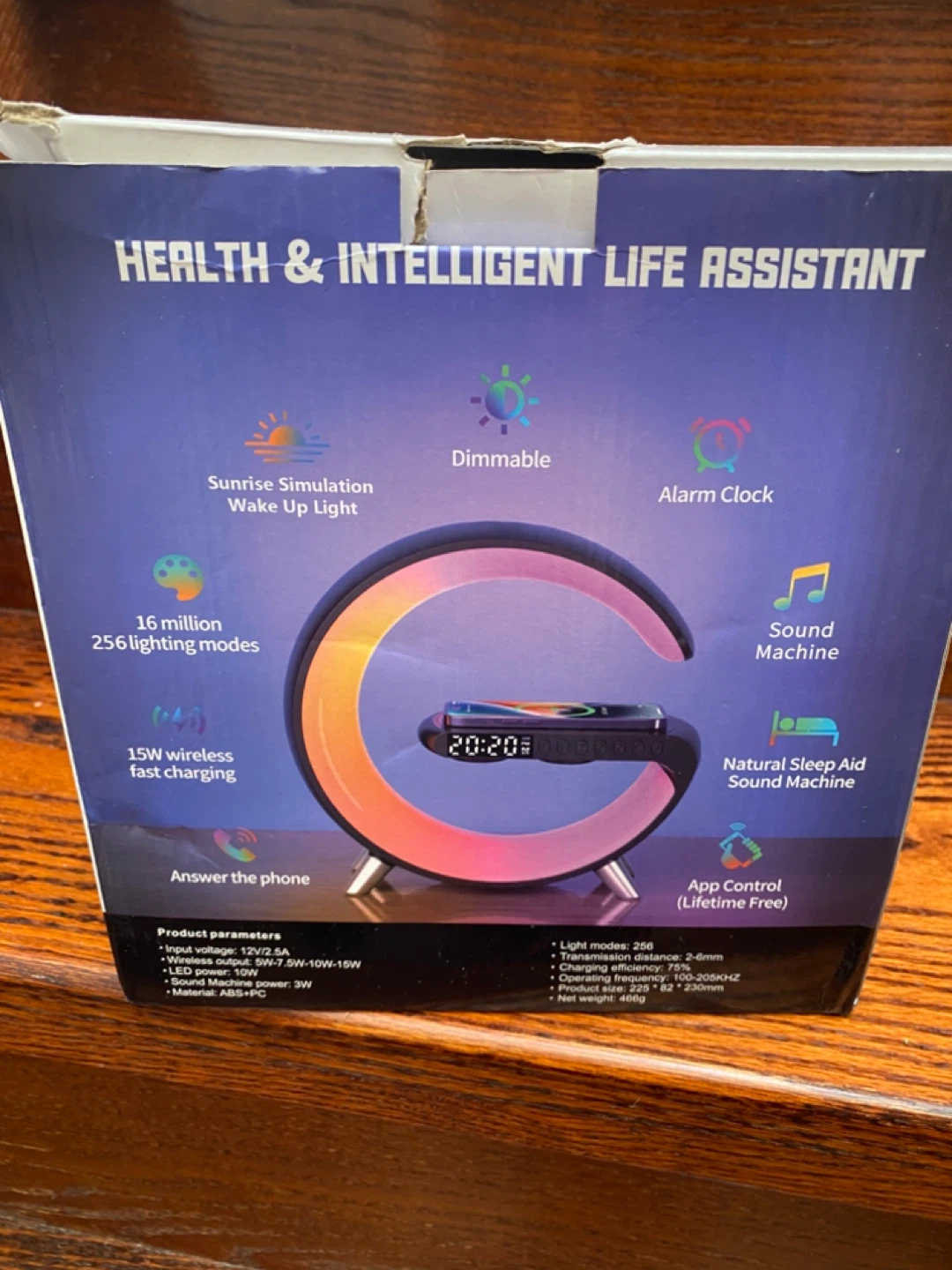 G-Shaped Sunrise Simulation Wake Up Light with Wireless Charger