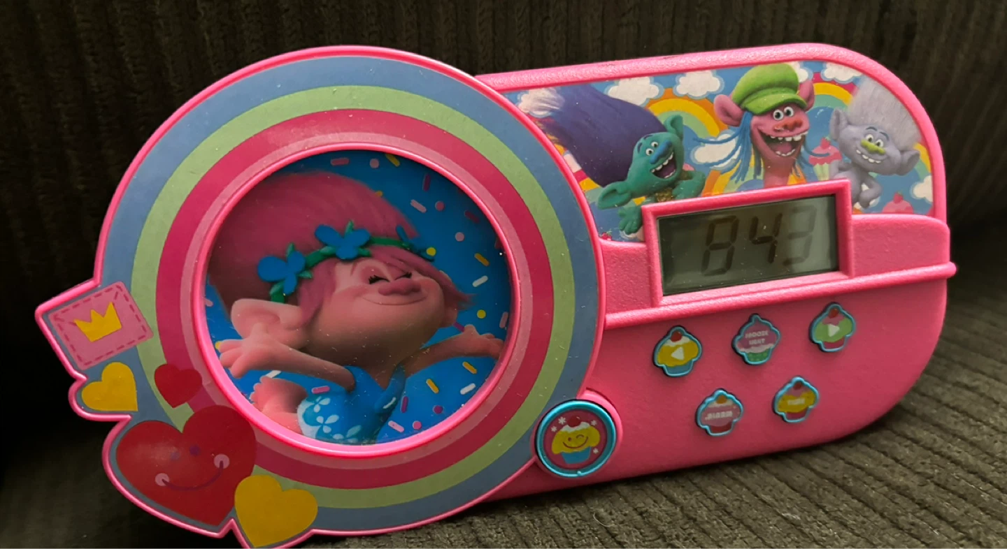 Trolls Pink Alarm Clock Radio
