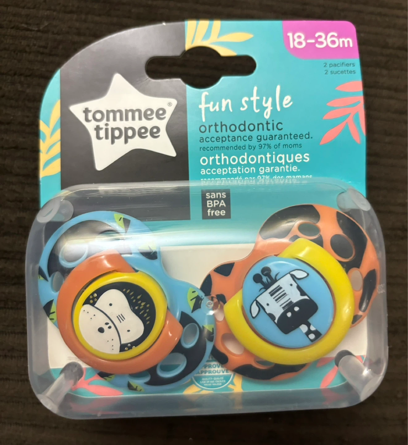 Tommee Tippee Fun Style Orthodontic Pacifiers 18-36m