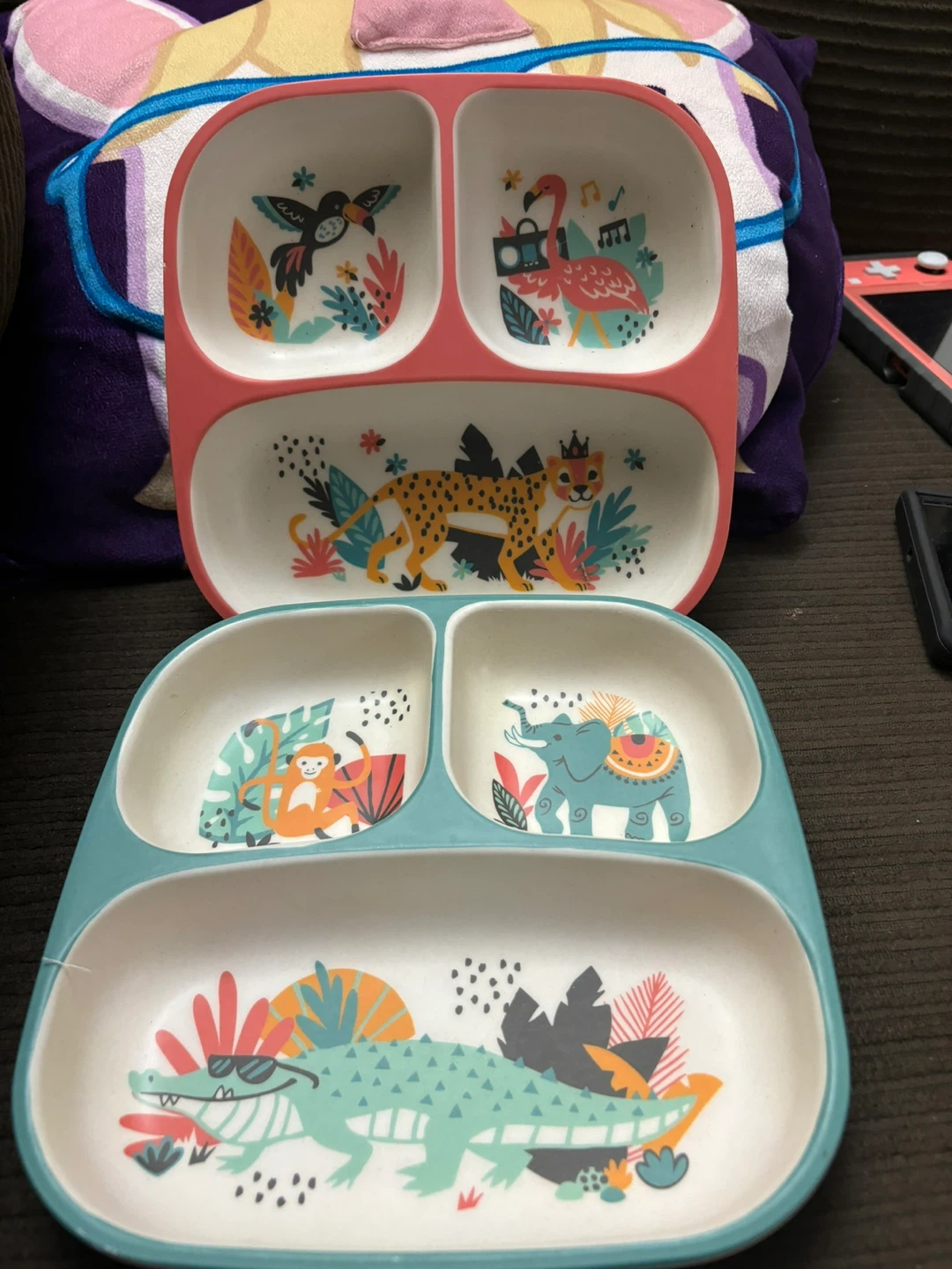 Kids Bamboo Divided Plate Set