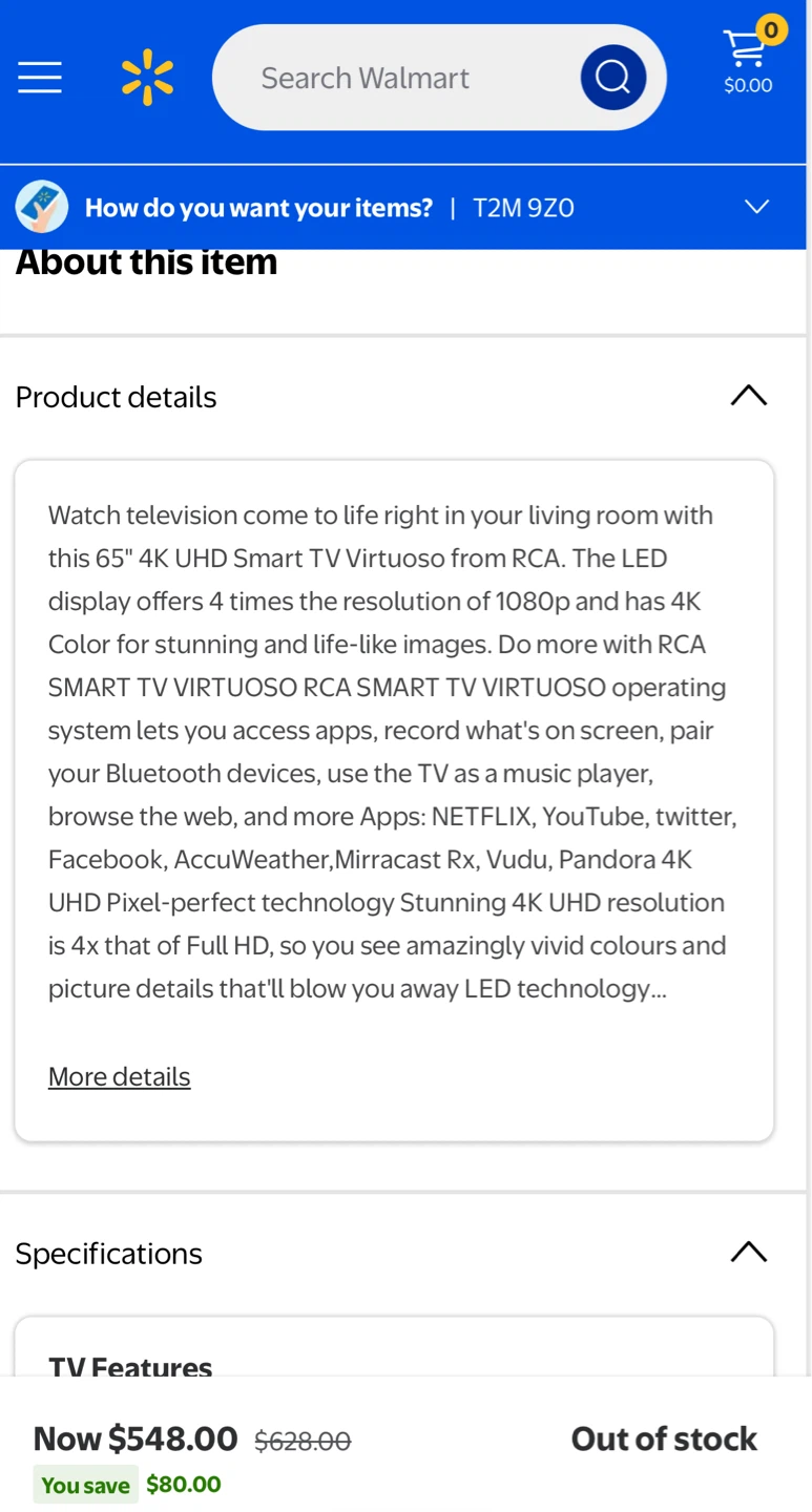 XL 65 inch RCA Smart Virtuoso TV + Wall Mount - photo 2
