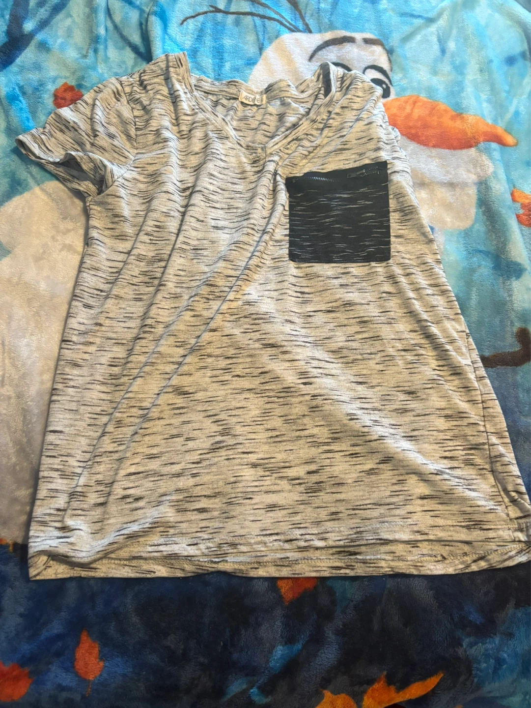 Ardene Grey Marled Pocket T-Shirt - Size L