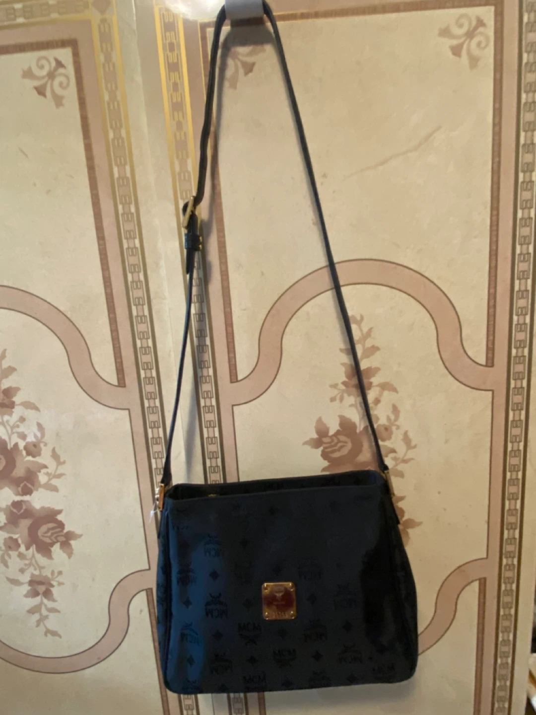 MCM Black Monogram Shoulder Bag