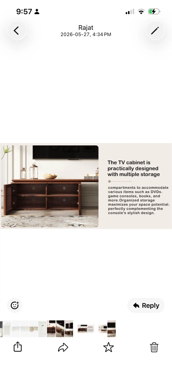 New Modern TV stand (extendable) with storage cabinet - photo 3