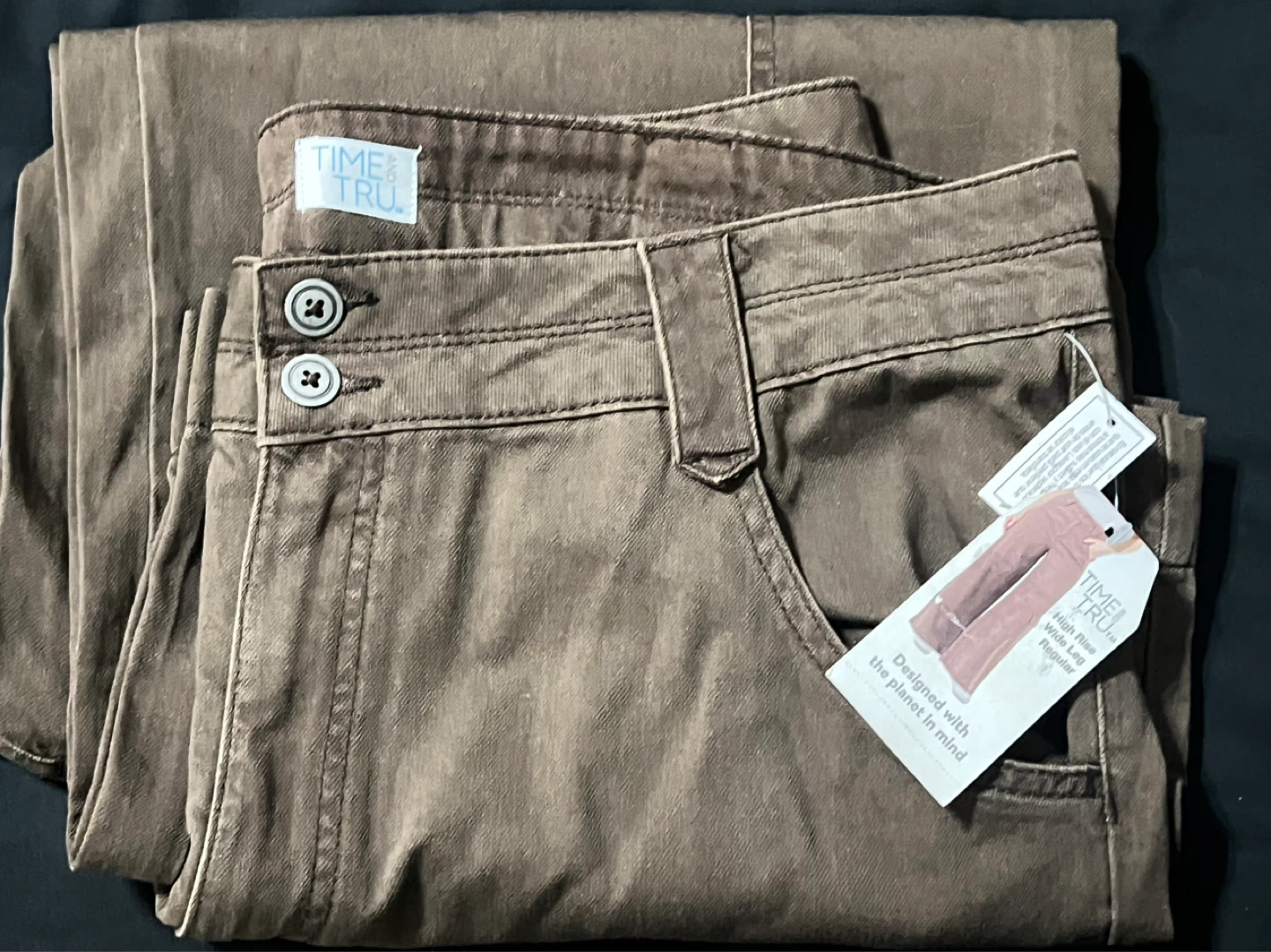 Time and Tru High Rise Wide Leg Pants Size 16 Brown - photo 2