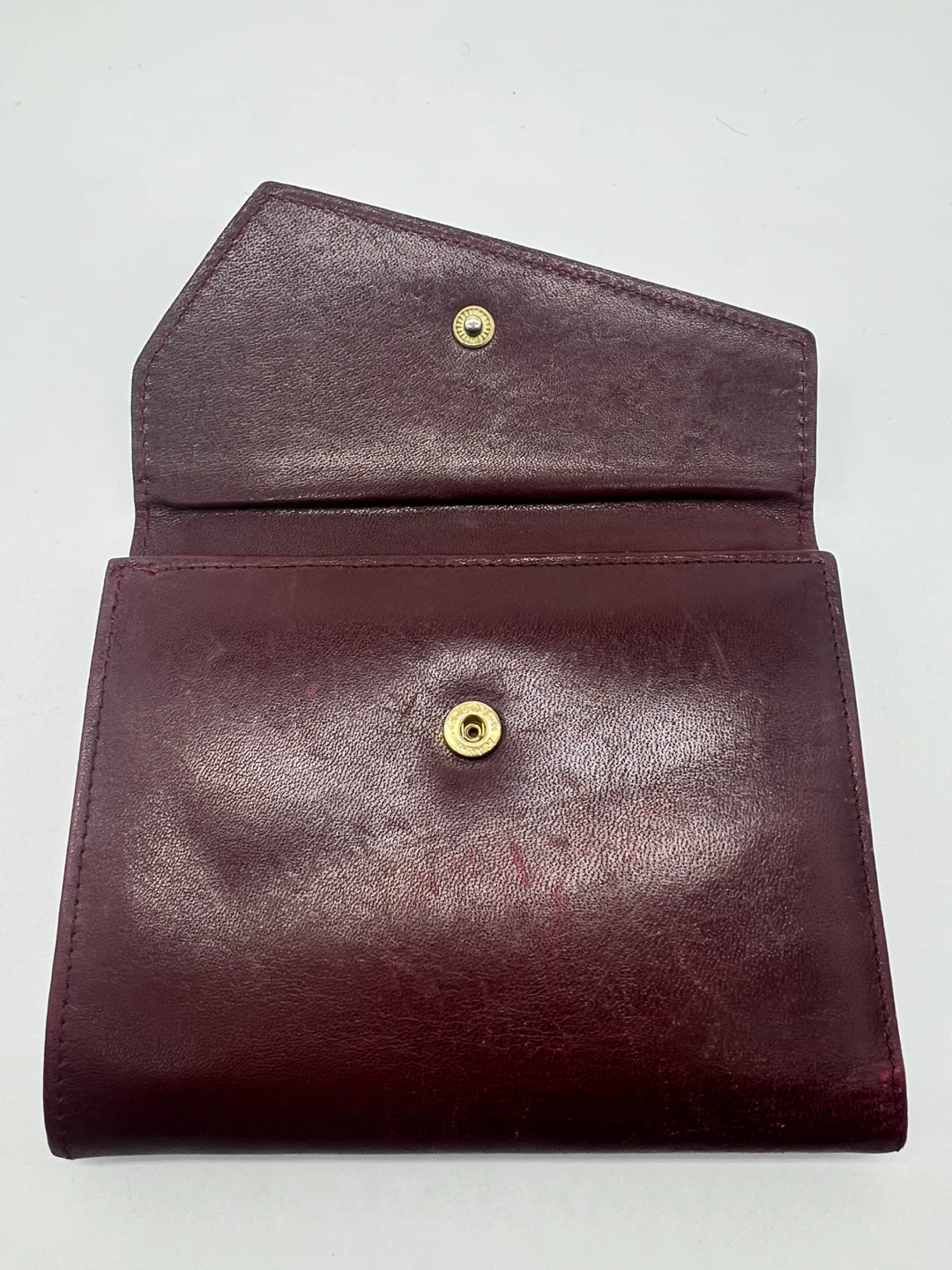 RENWICK CALDERO Vintage Burgundy Leather Unisex Compact Wallet - photo 5