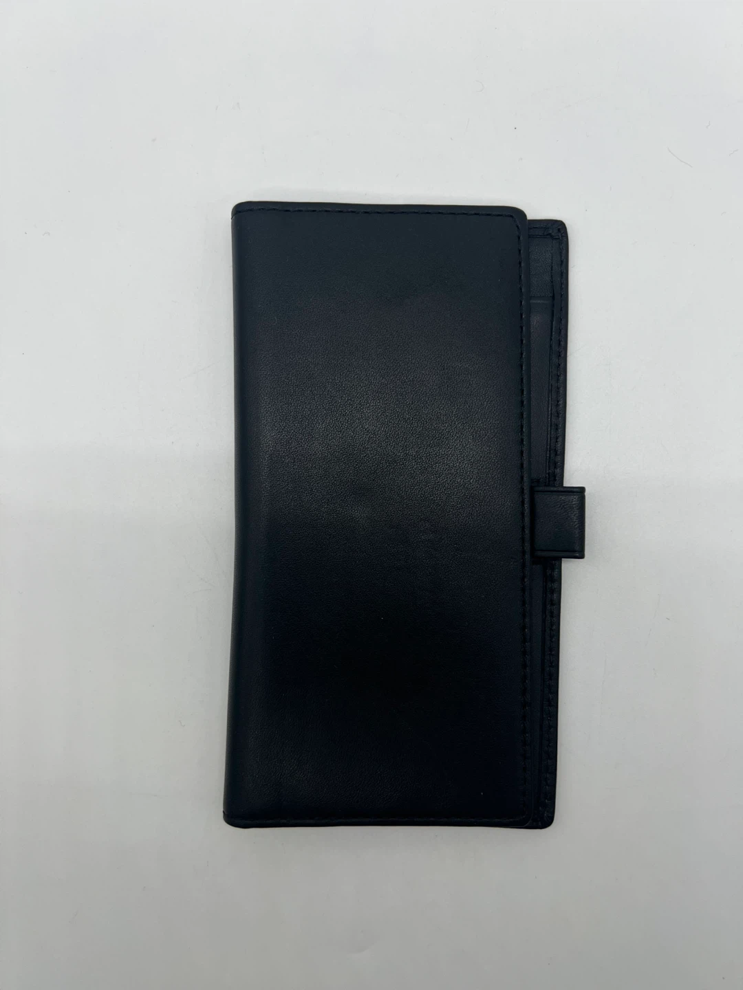 COACH VINTAGE Black Leather Checkbook Wallet Cover Unisex Pen