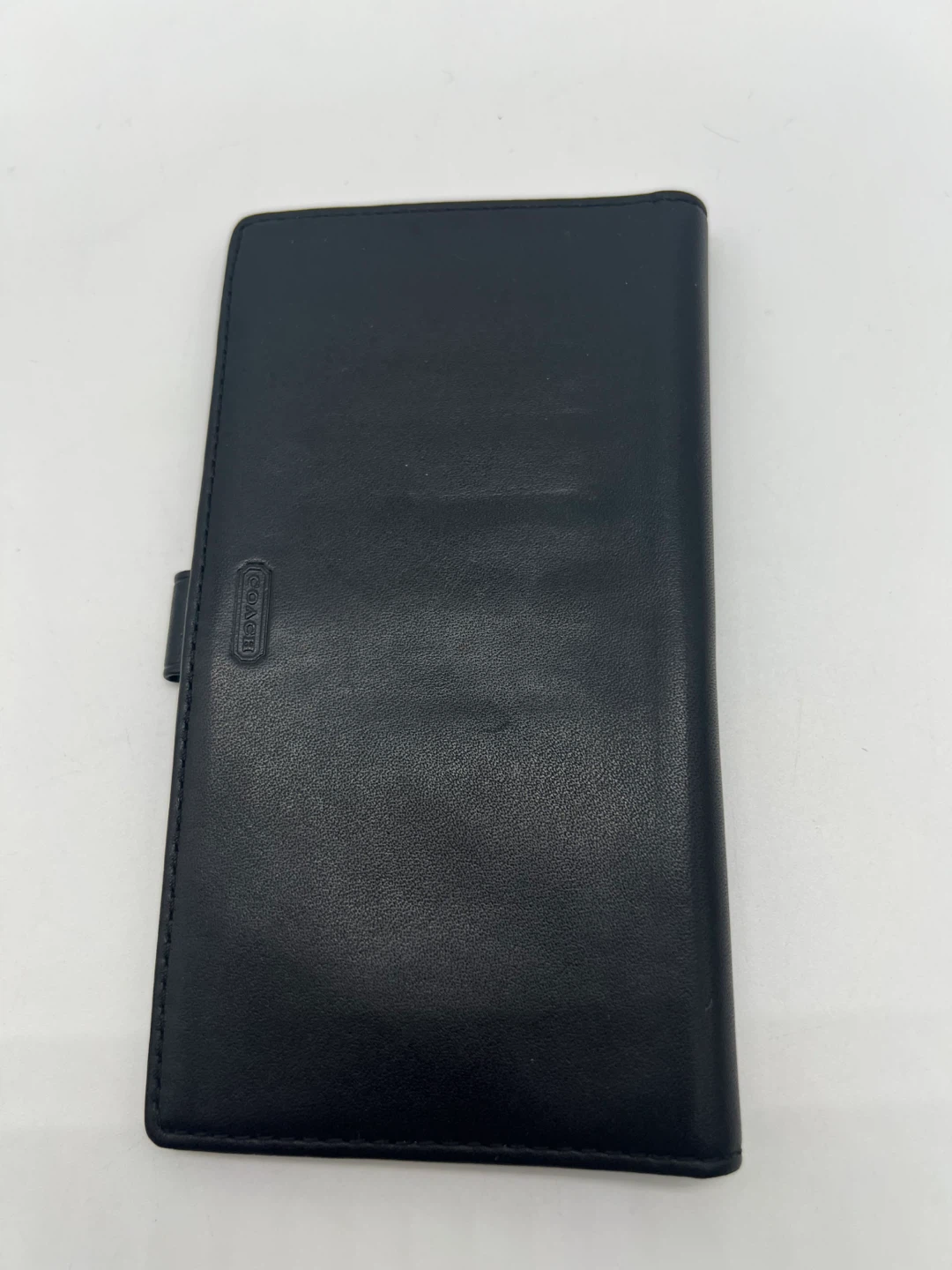 COACH VINTAGE Black Leather Checkbook Wallet Cover Unisex Pen - photo 3