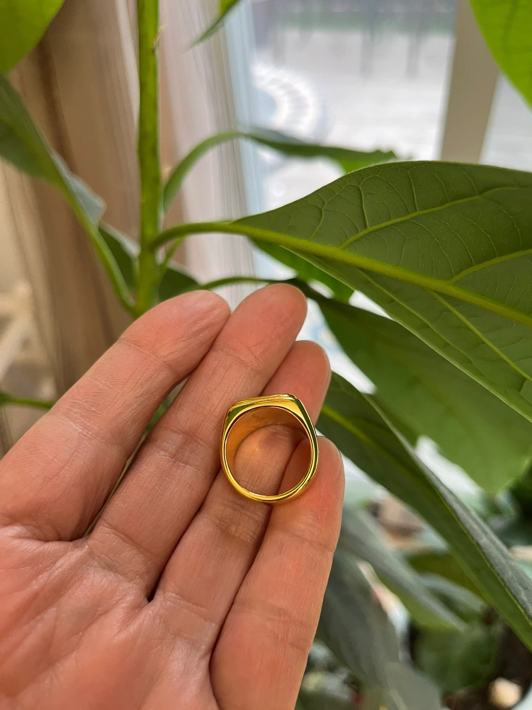 Ring with White Rectangular Inlay. Size 6 - photo 3
