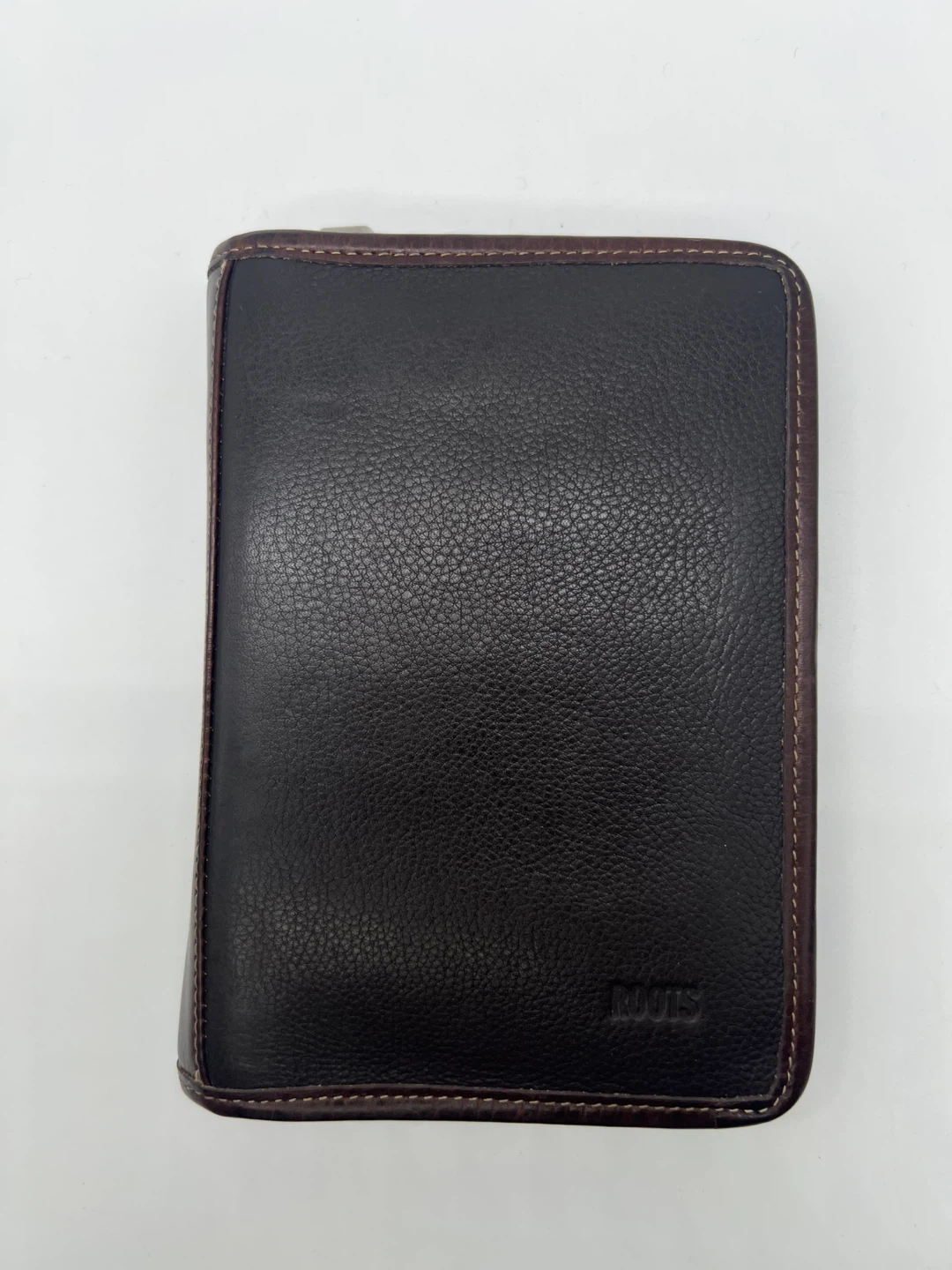ROOTS VINTAGE 1990s Brown Leather Agenda Cover Day Planner